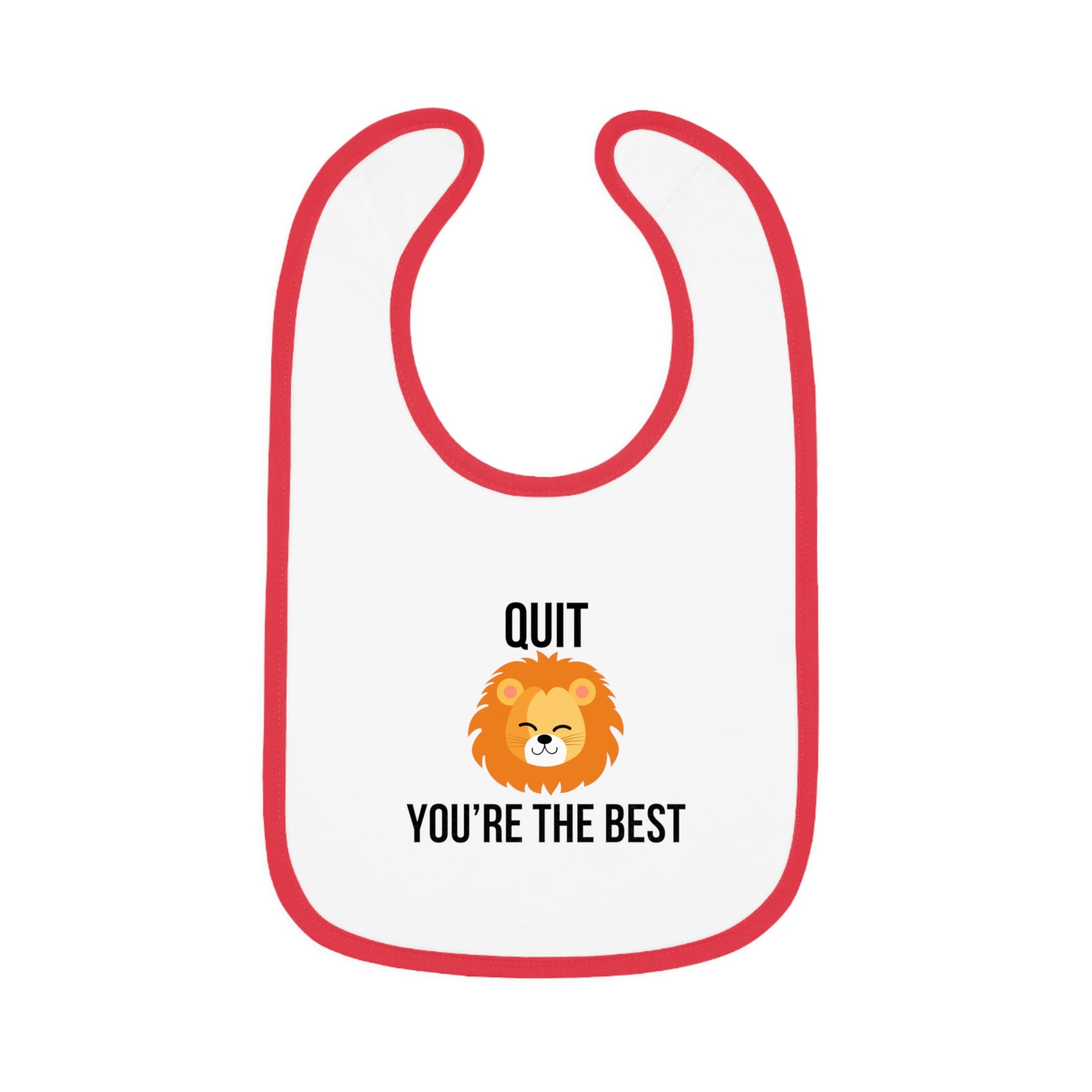 Quit Lion - Baby Contrast Trim Jersey Bib