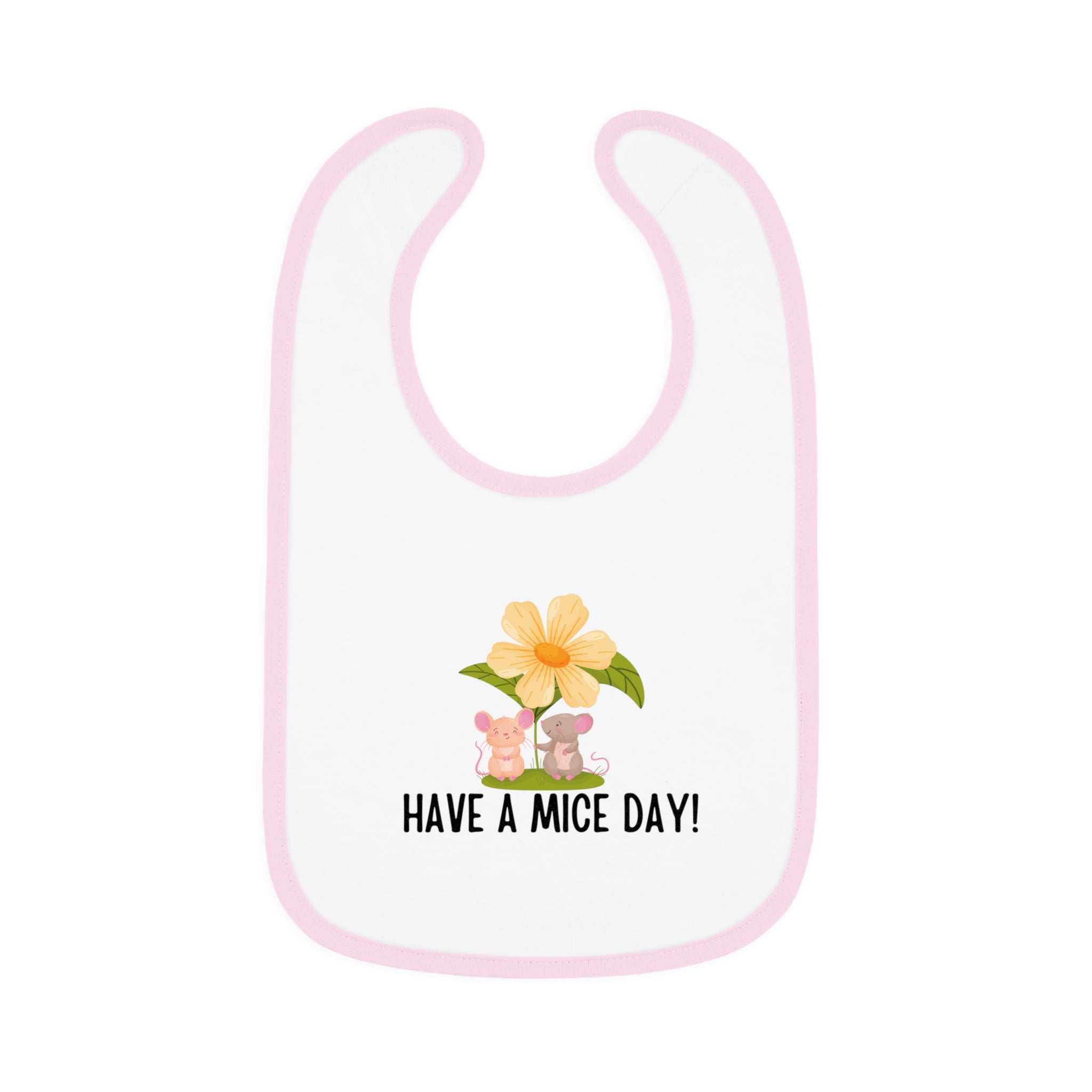 Have a mice day - Baby Contrast Trim Jersey Bib