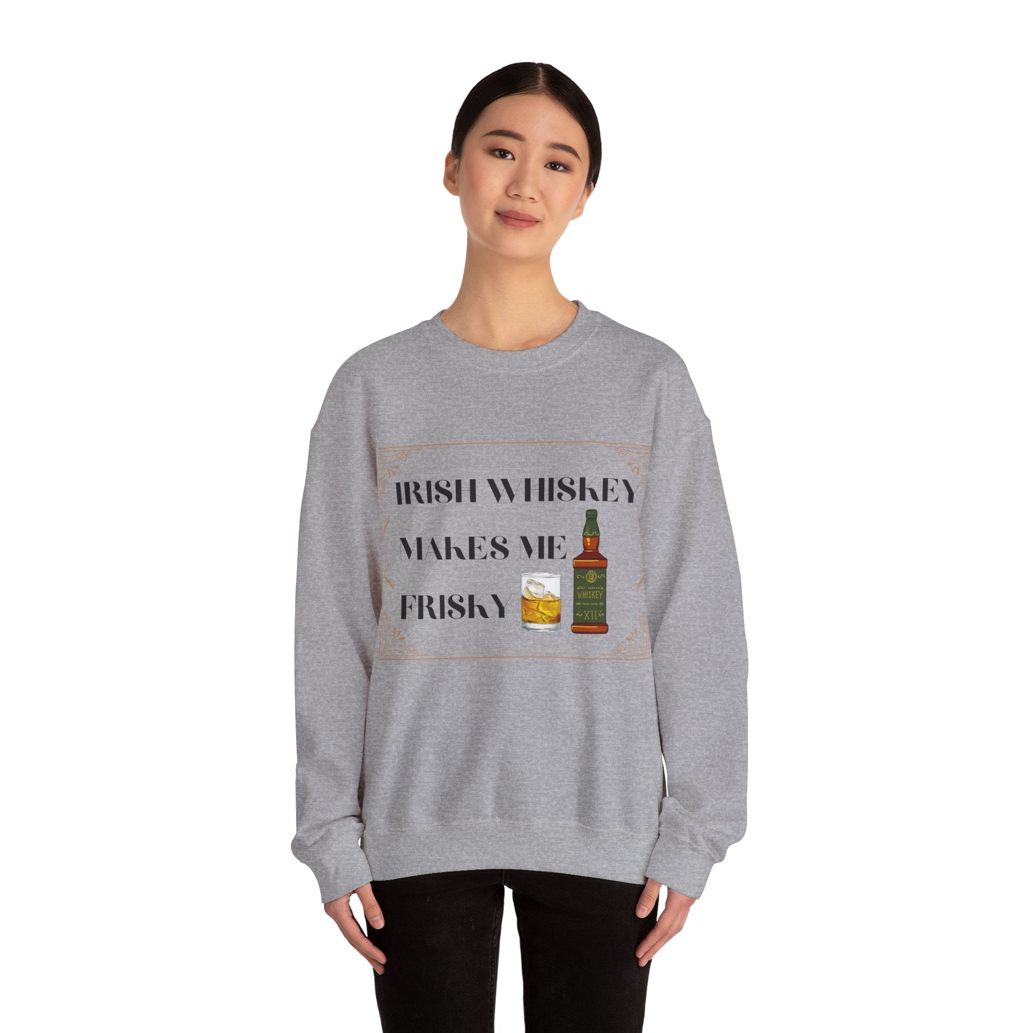 Irish Whisky Makes Me Frisky - Unisex Heavy Blend™ Crewneck Sweatshirt