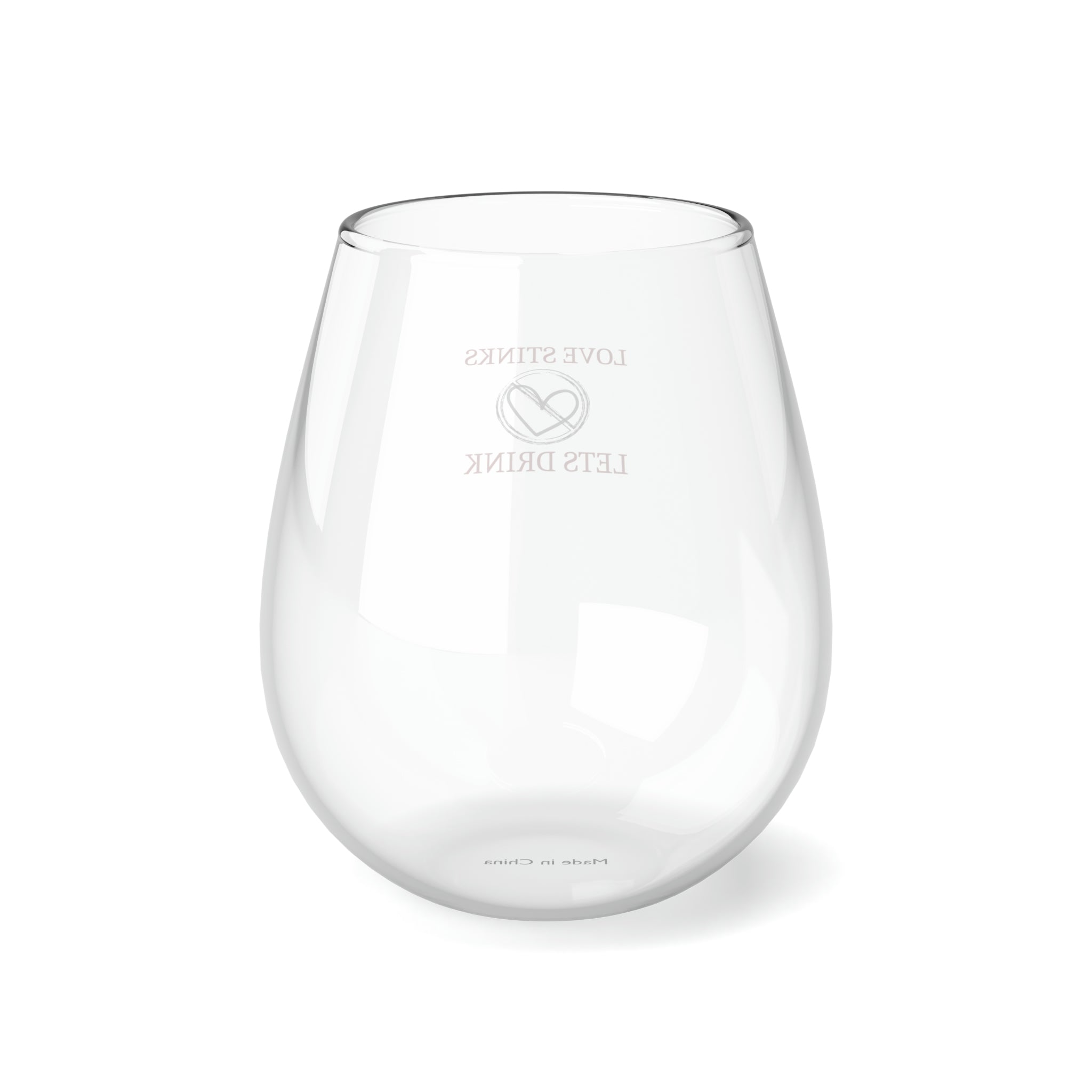 Love Stinks Let's Drink - Stemless Wine Glass, 11.75oz
