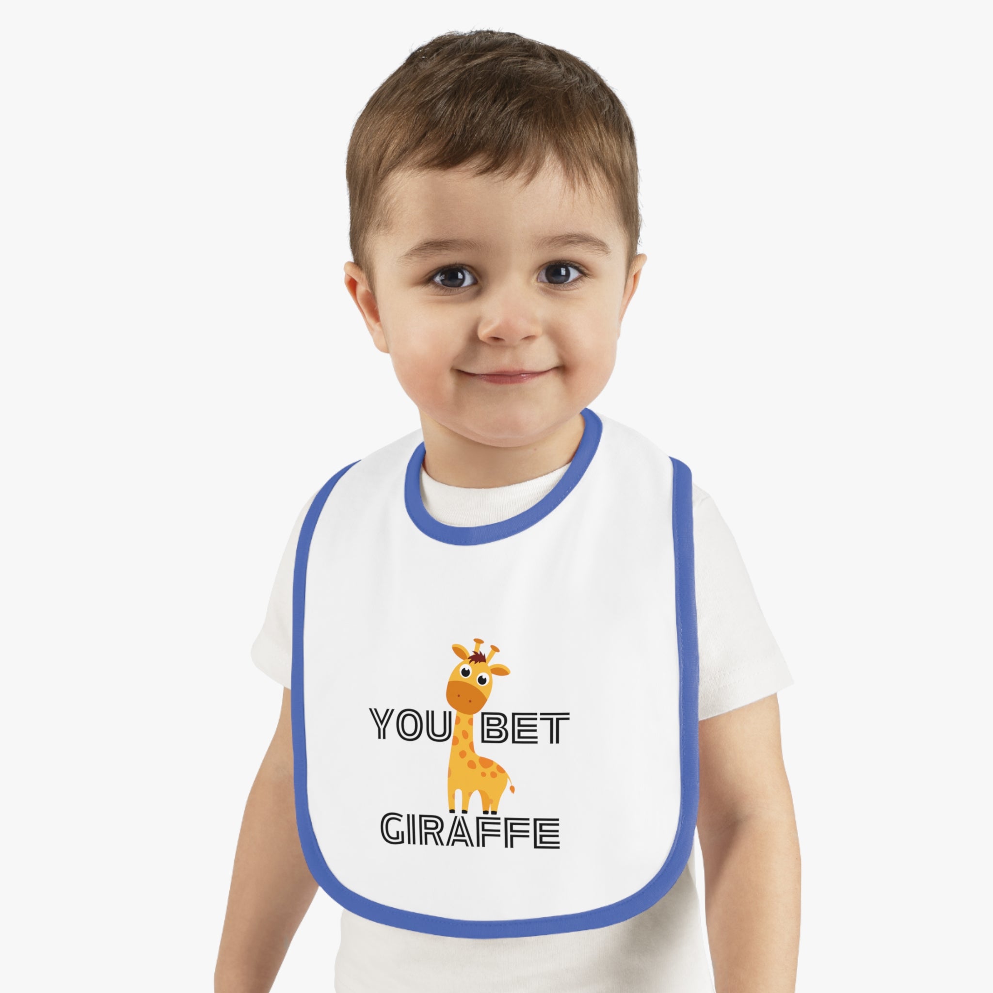 You be giraffe - Baby Contrast Trim Jersey Bib
