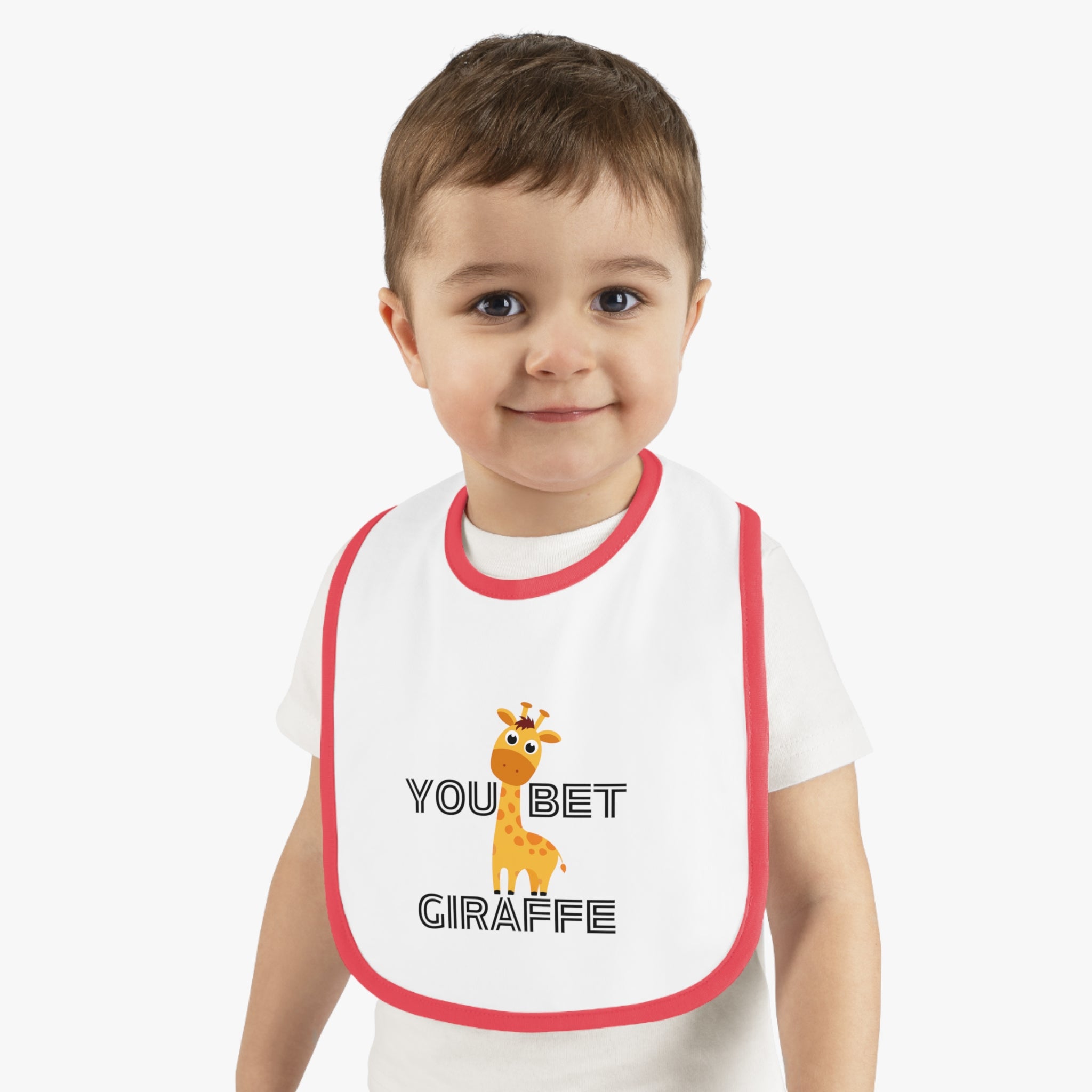 You be giraffe - Baby Contrast Trim Jersey Bib