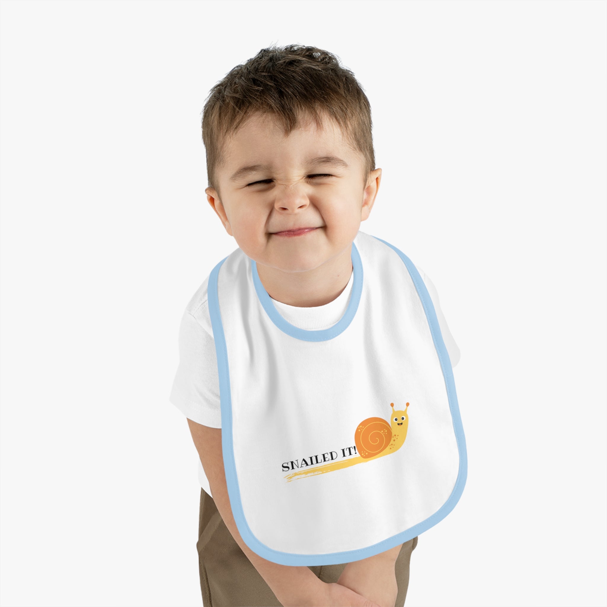 Snailed it - Baby Contrast Trim Jersey Bib