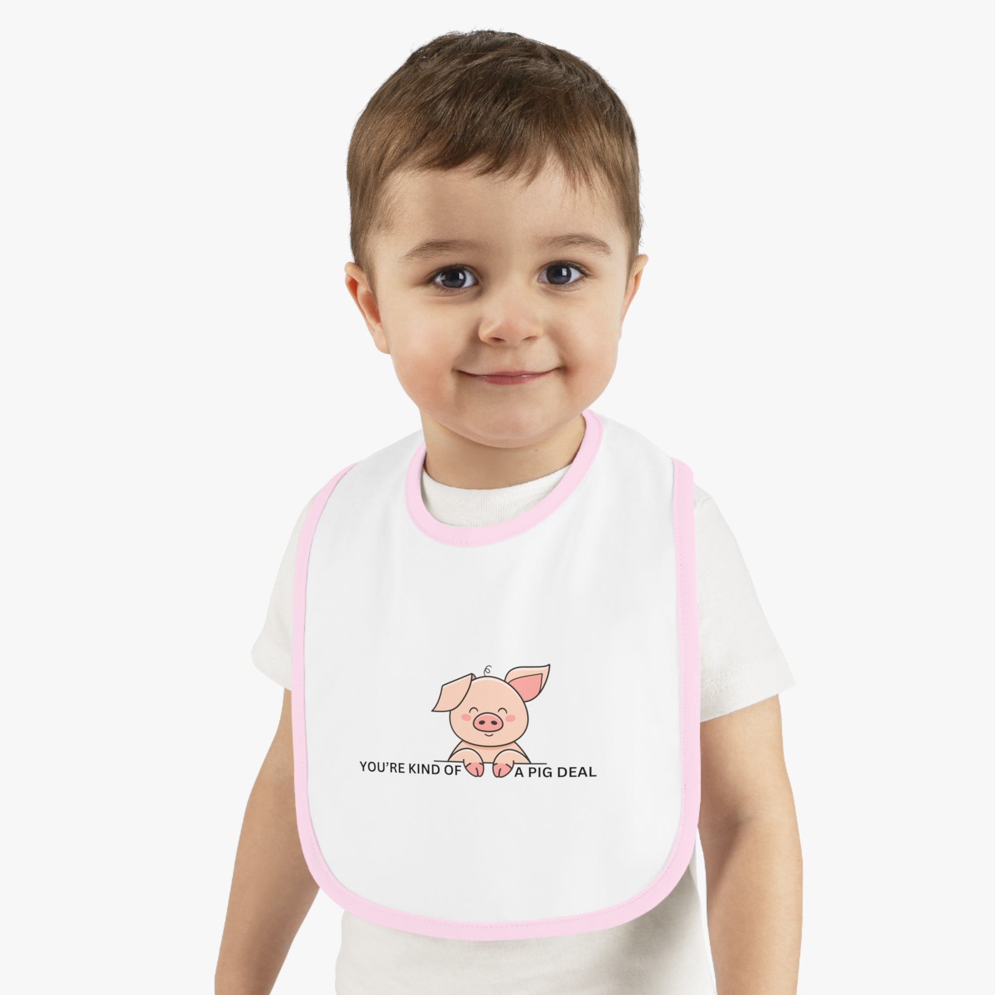 Kind of a pig deal - Baby Contrast Trim Jersey Bib