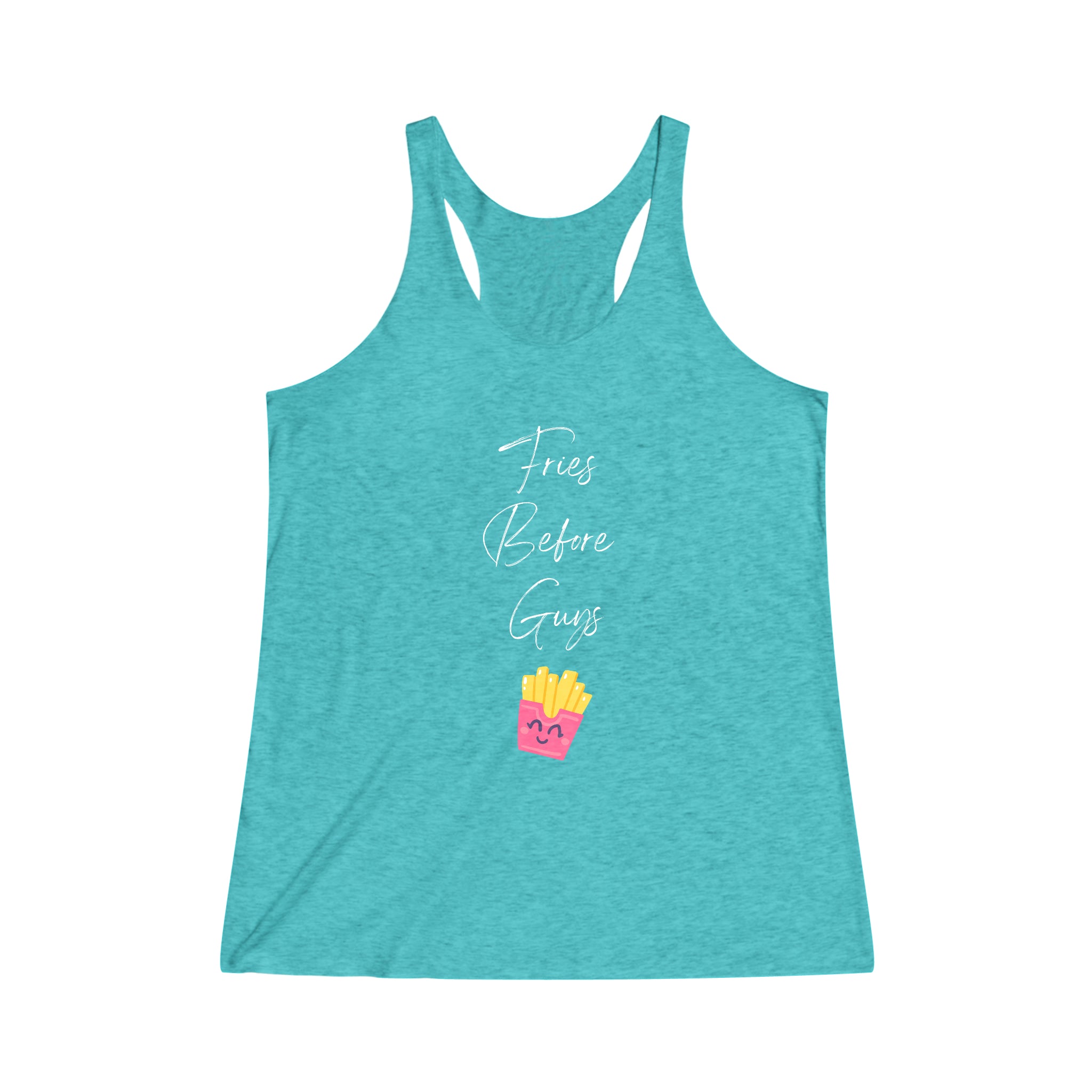 Fries Before Guys - Women's Tri-Blend Racerback Tank