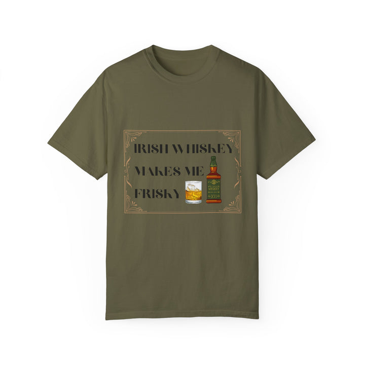 Irish Whiskey Makes Me Frisky - Unisex Garment-Dyed T-shirt