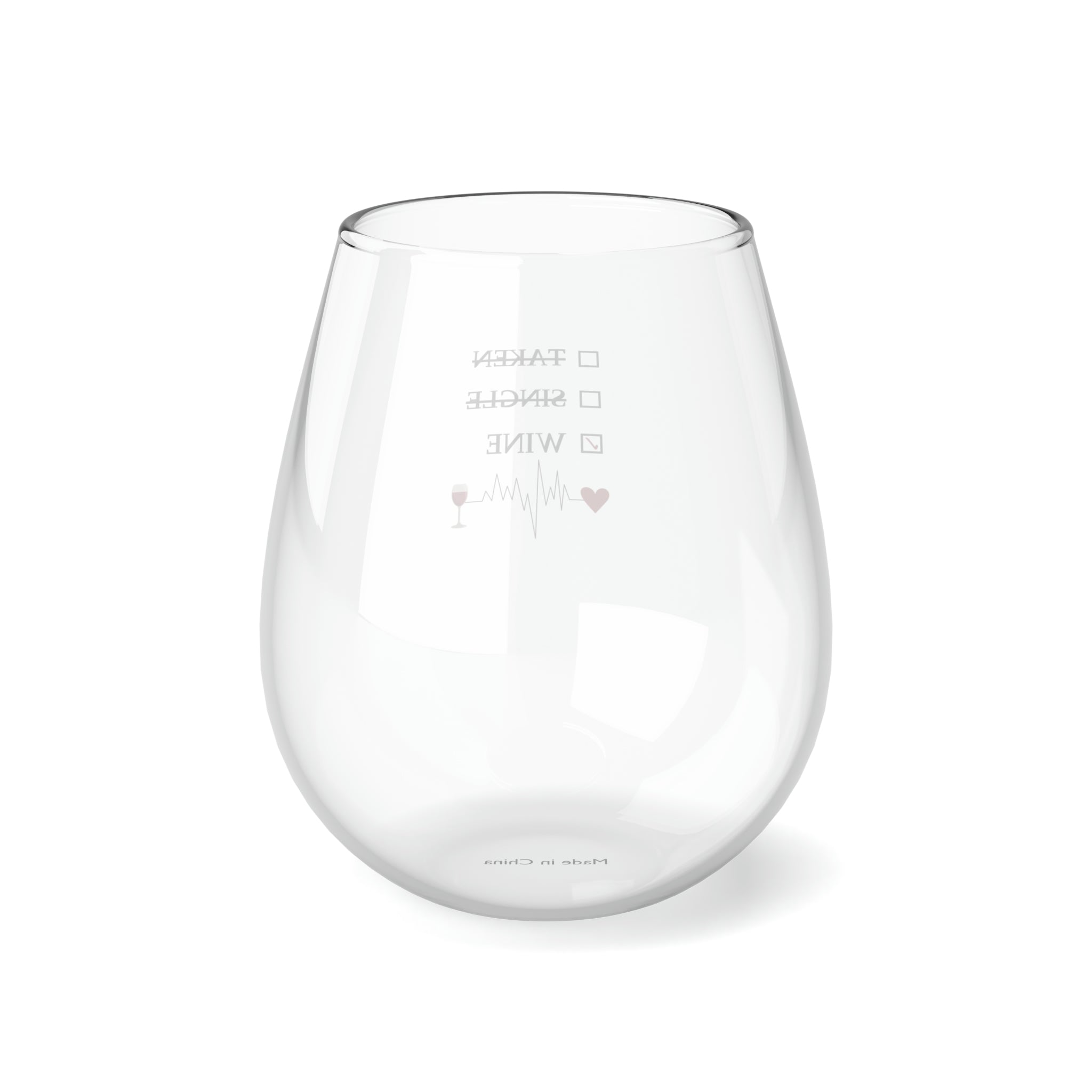 Single Taken Wine - Stemless Wine Glass, 11.75oz