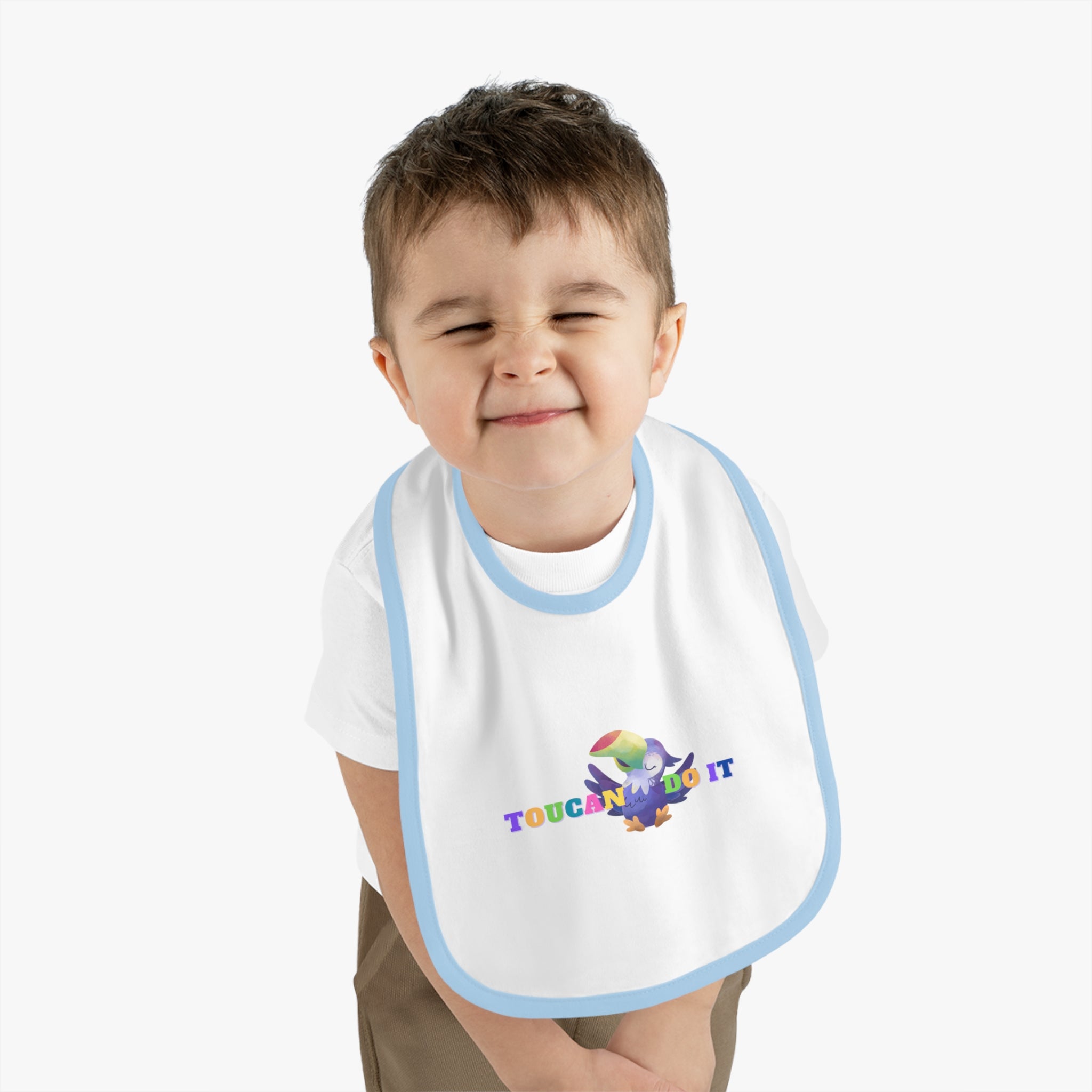 Toucan do it - Baby Contrast Trim Jersey Bib