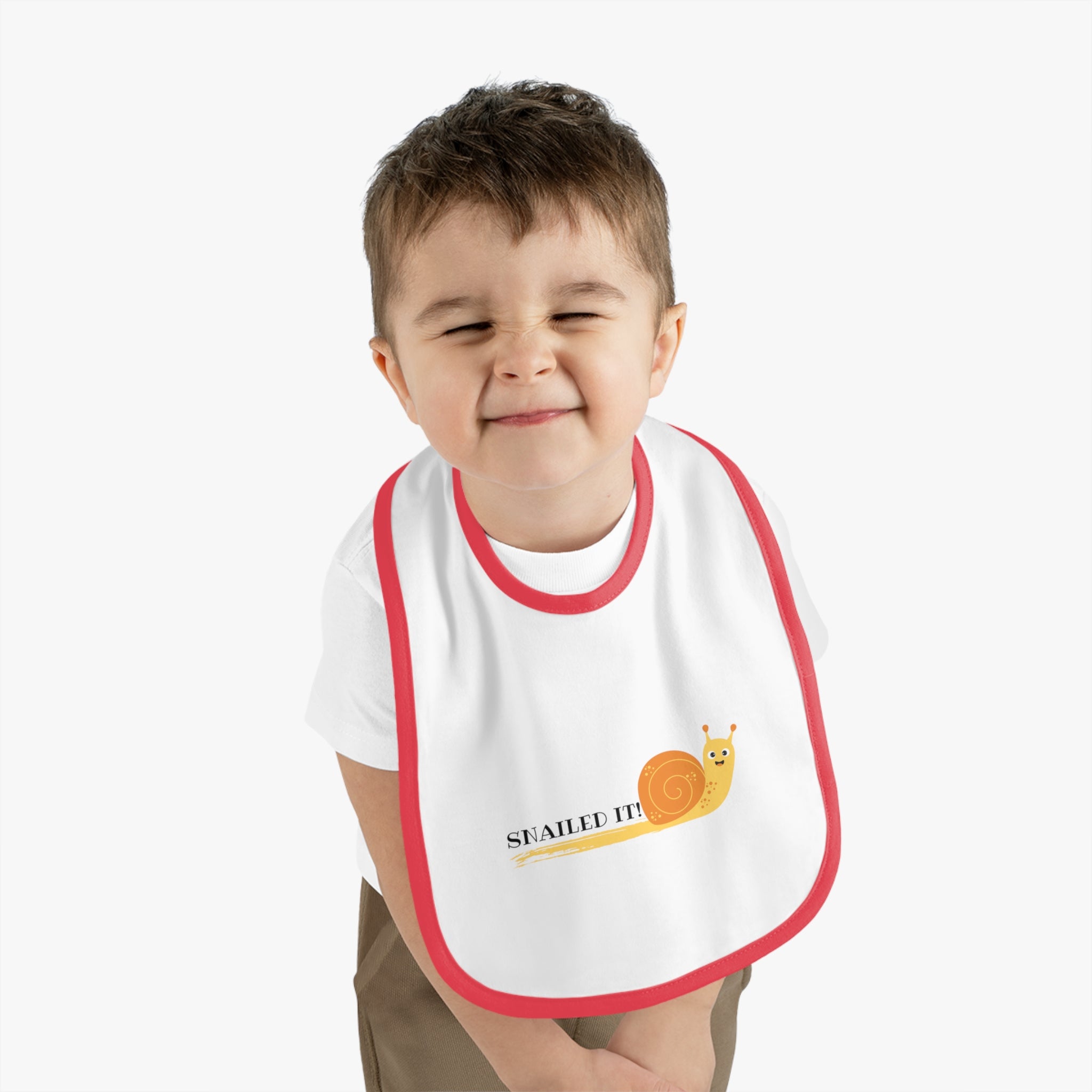 Snailed it - Baby Contrast Trim Jersey Bib