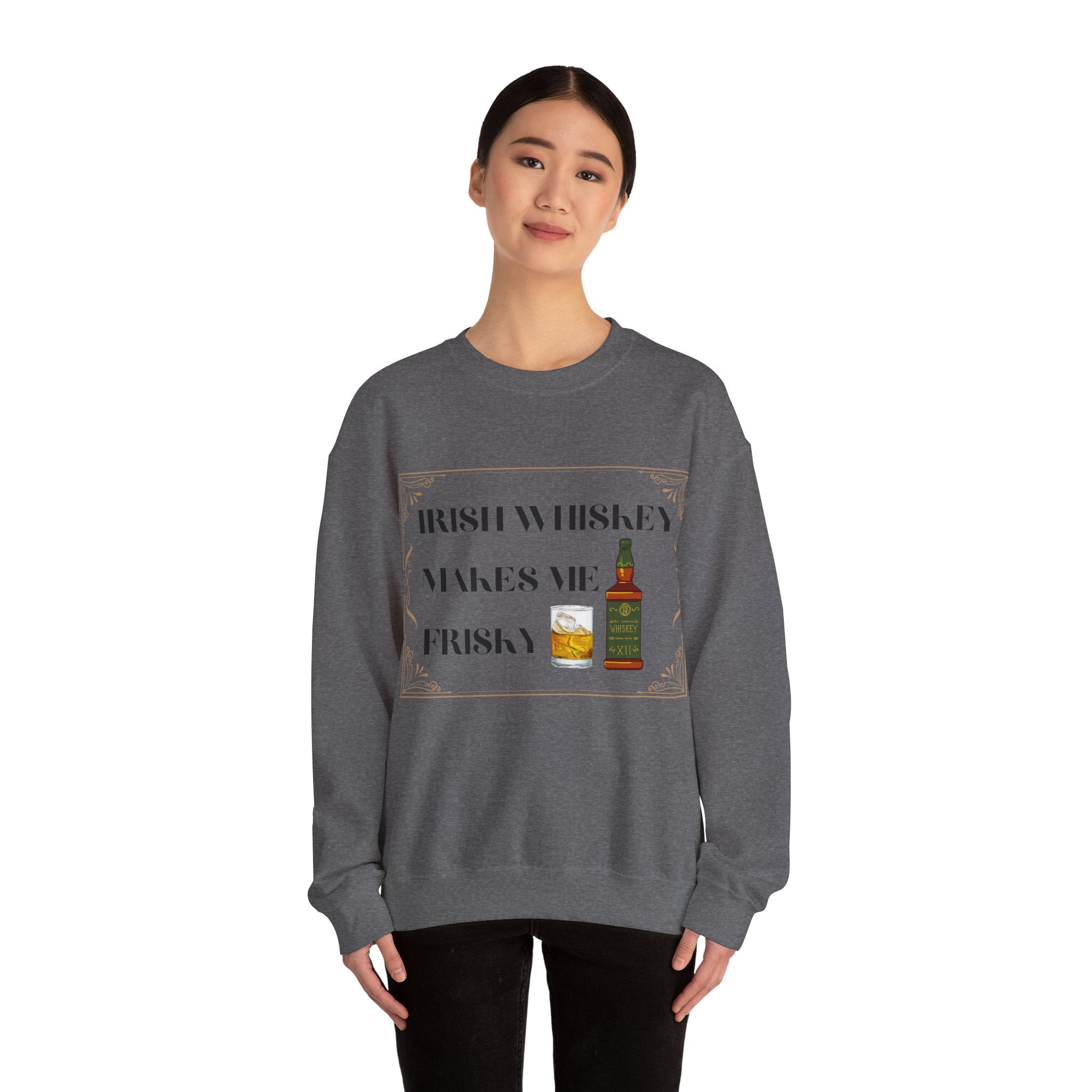 Irish Whisky Makes Me Frisky - Unisex Heavy Blend™ Crewneck Sweatshirt