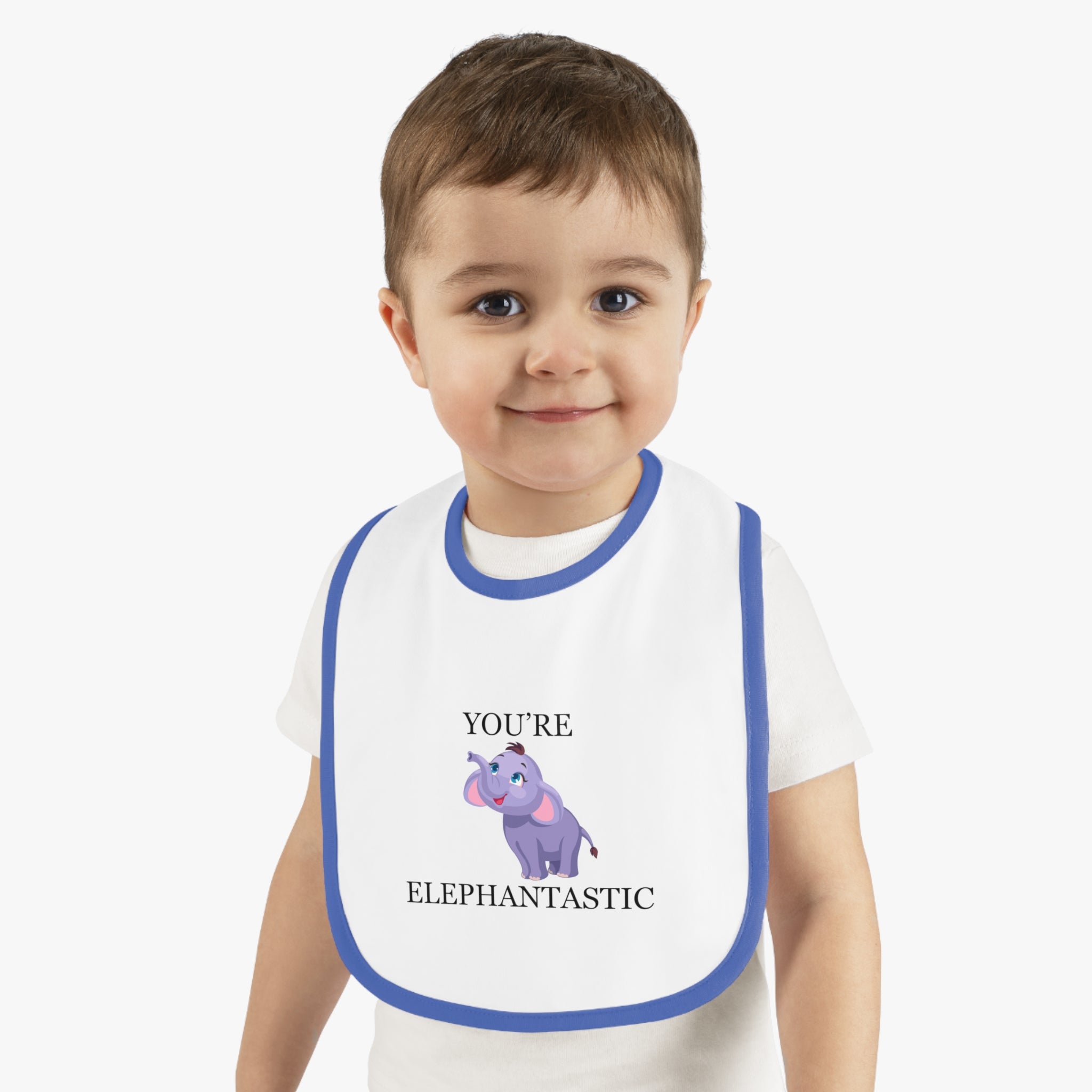 You're Elephantastic - Baby Contrast Trim Jersey Bib