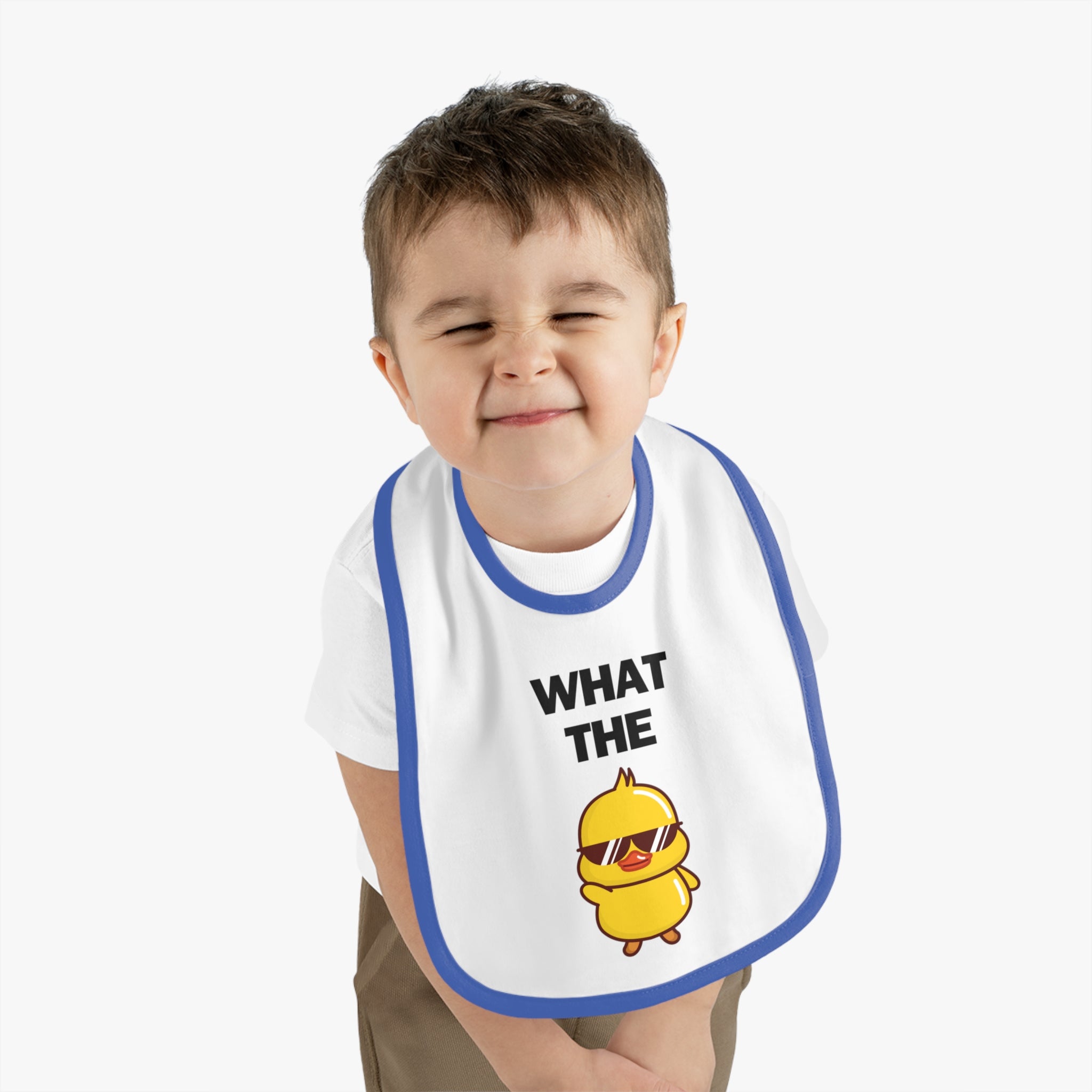 What The Duck - Baby Contrast Trim Jersey Bib