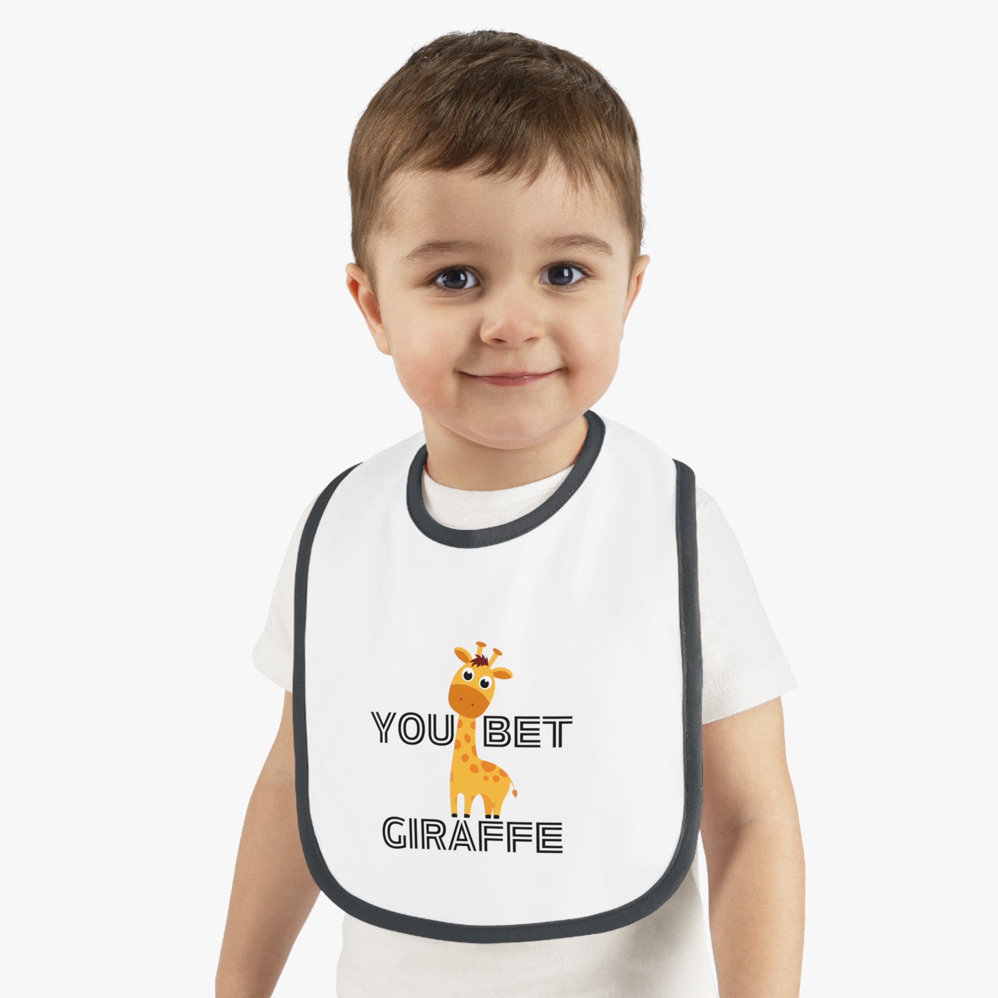 You be giraffe - Baby Contrast Trim Jersey Bib