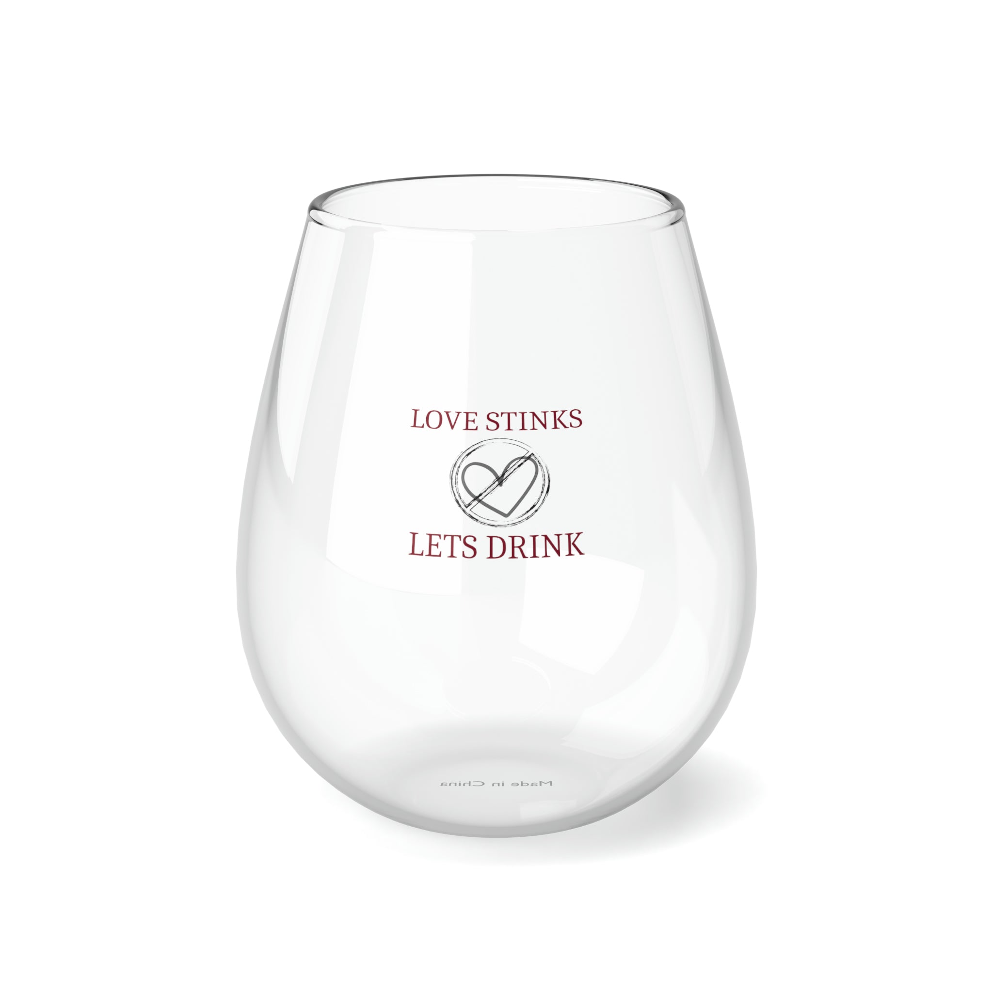 Love Stinks Let's Drink - Stemless Wine Glass, 11.75oz