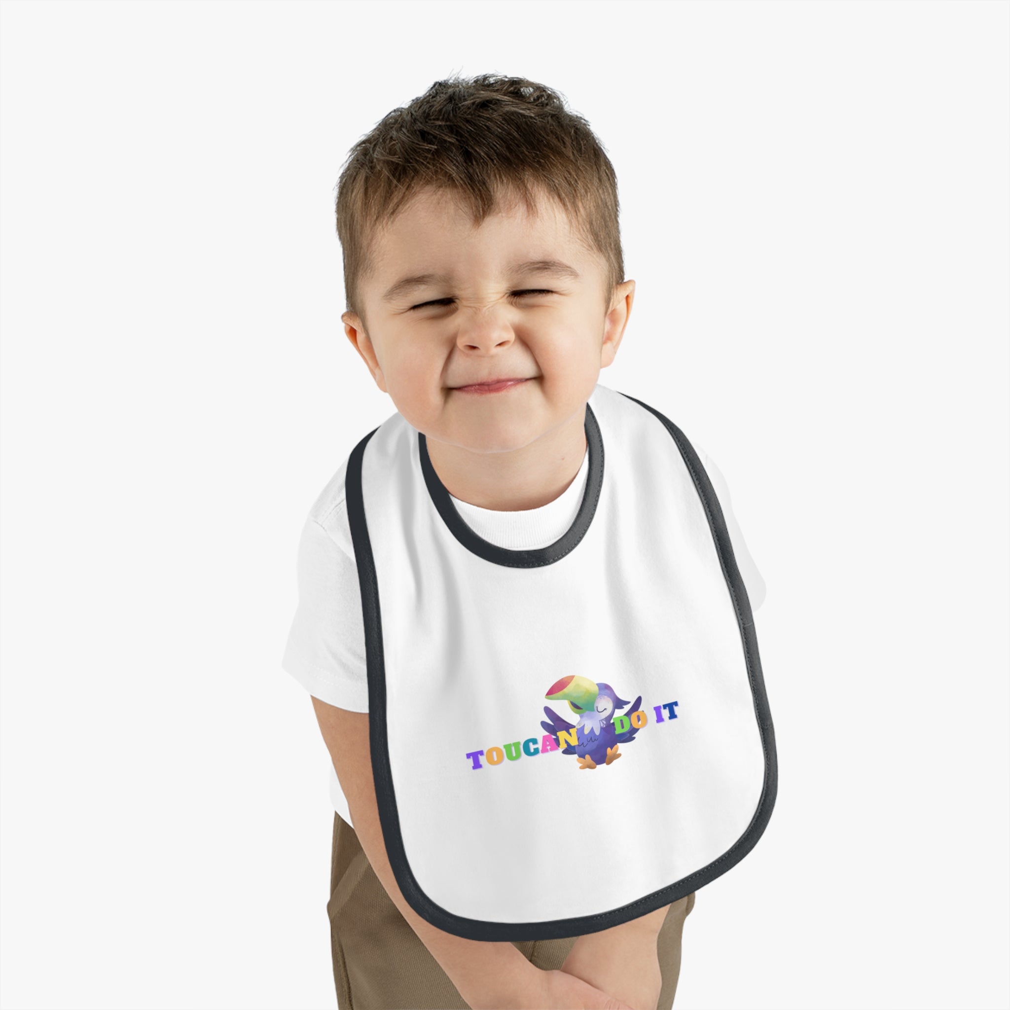 Toucan do it - Baby Contrast Trim Jersey Bib