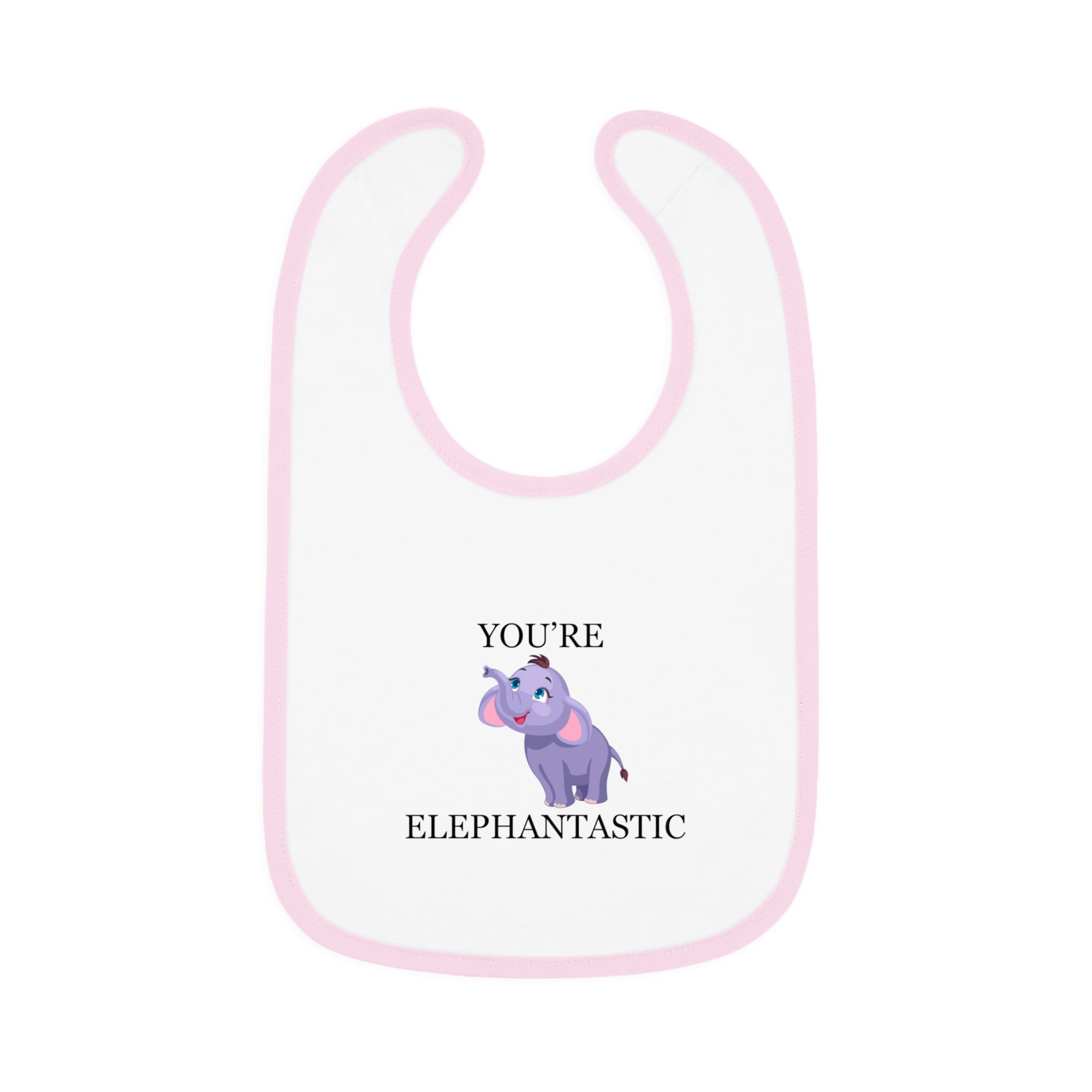 You're Elephantastic - Baby Contrast Trim Jersey Bib