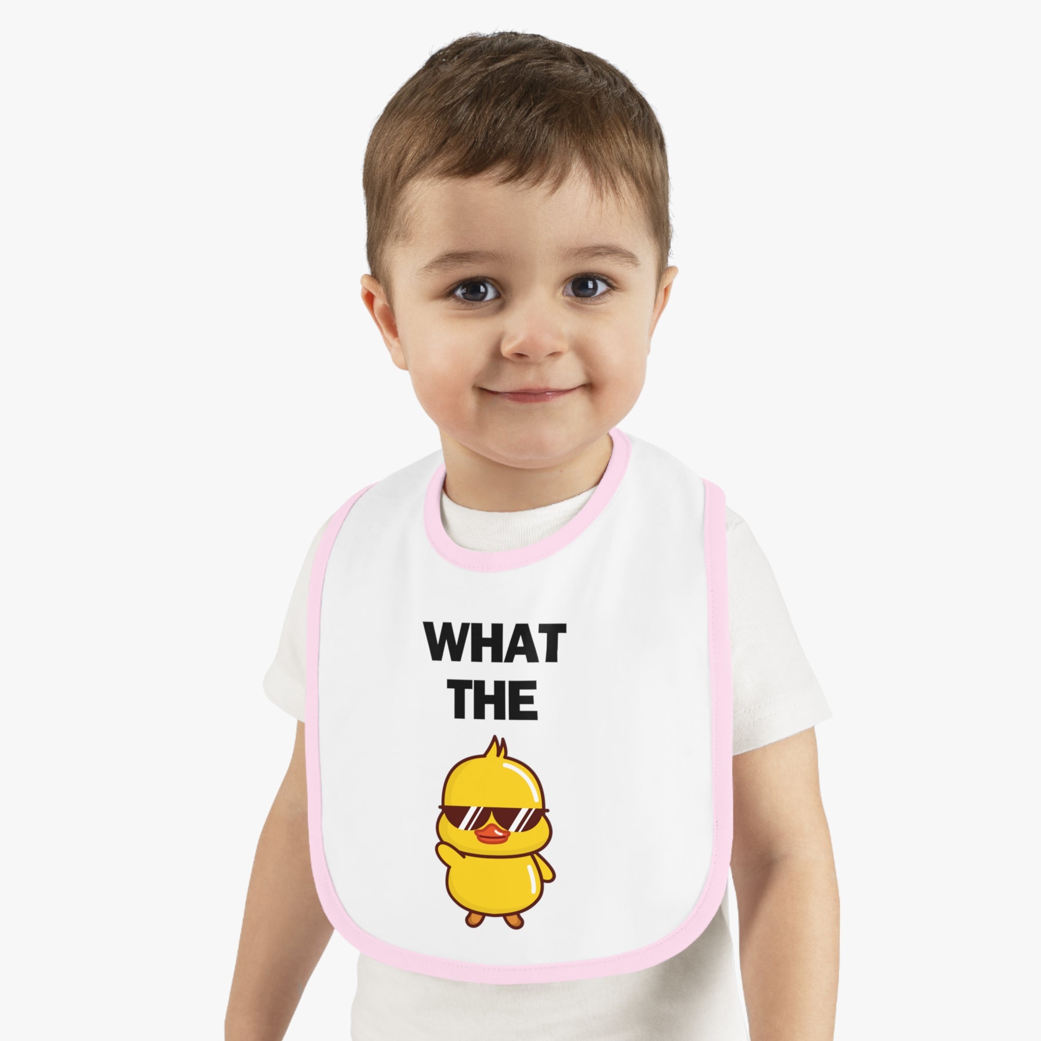 What The Duck - Baby Contrast Trim Jersey Bib