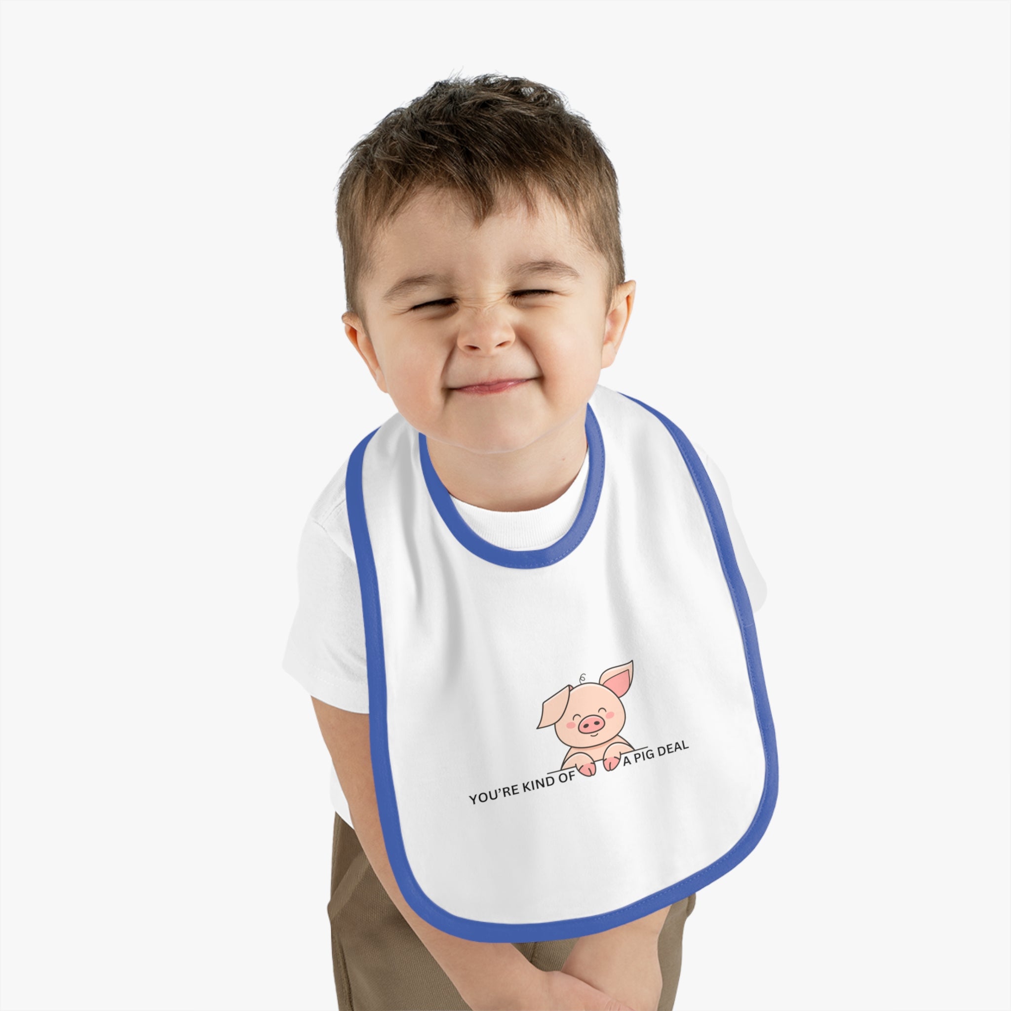 Kind of a pig deal - Baby Contrast Trim Jersey Bib