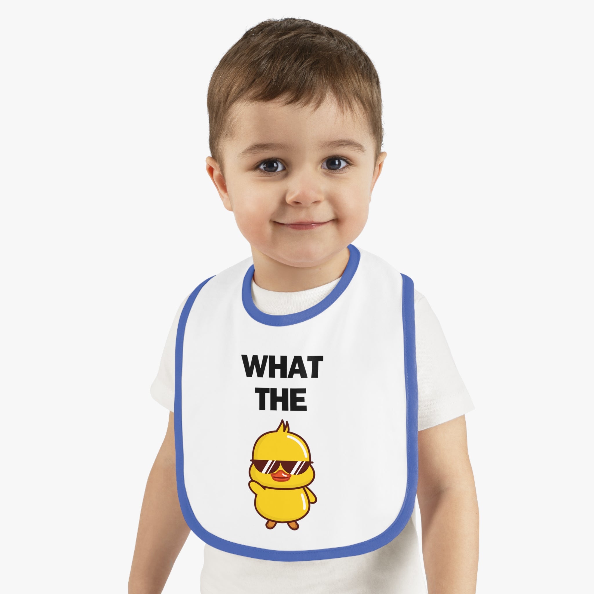 What The Duck - Baby Contrast Trim Jersey Bib