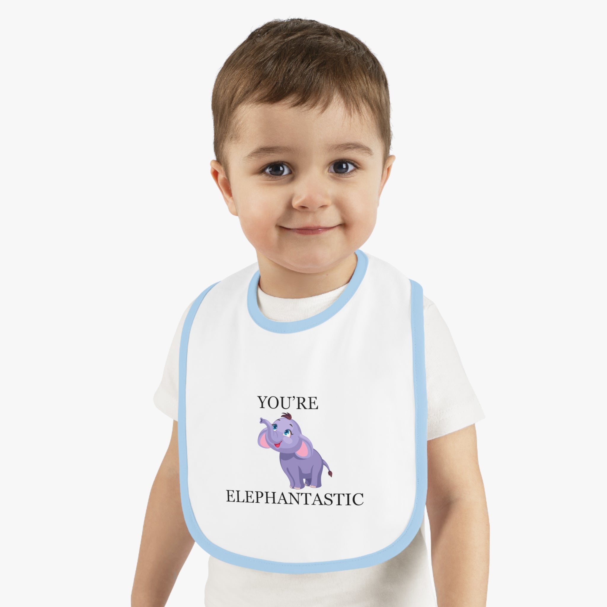 You're Elephantastic - Baby Contrast Trim Jersey Bib
