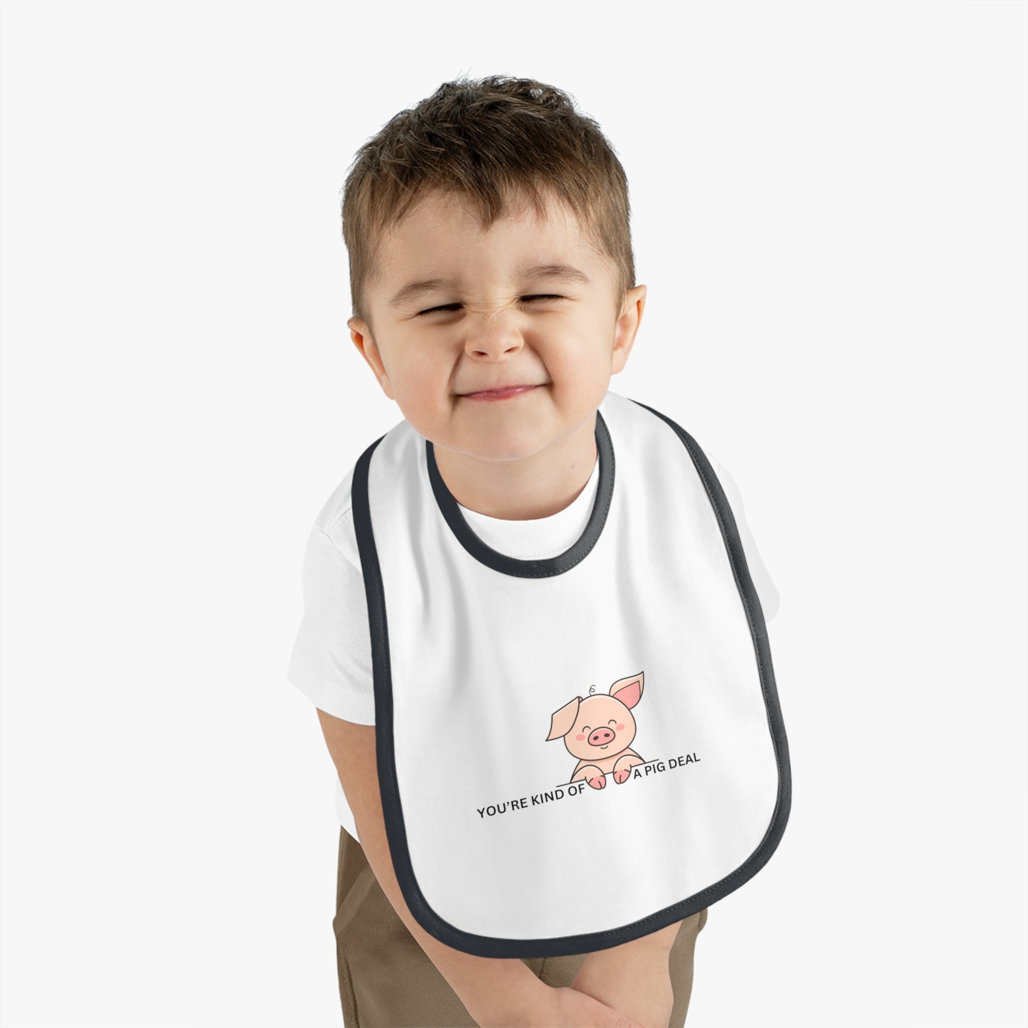 Kind of a pig deal - Baby Contrast Trim Jersey Bib