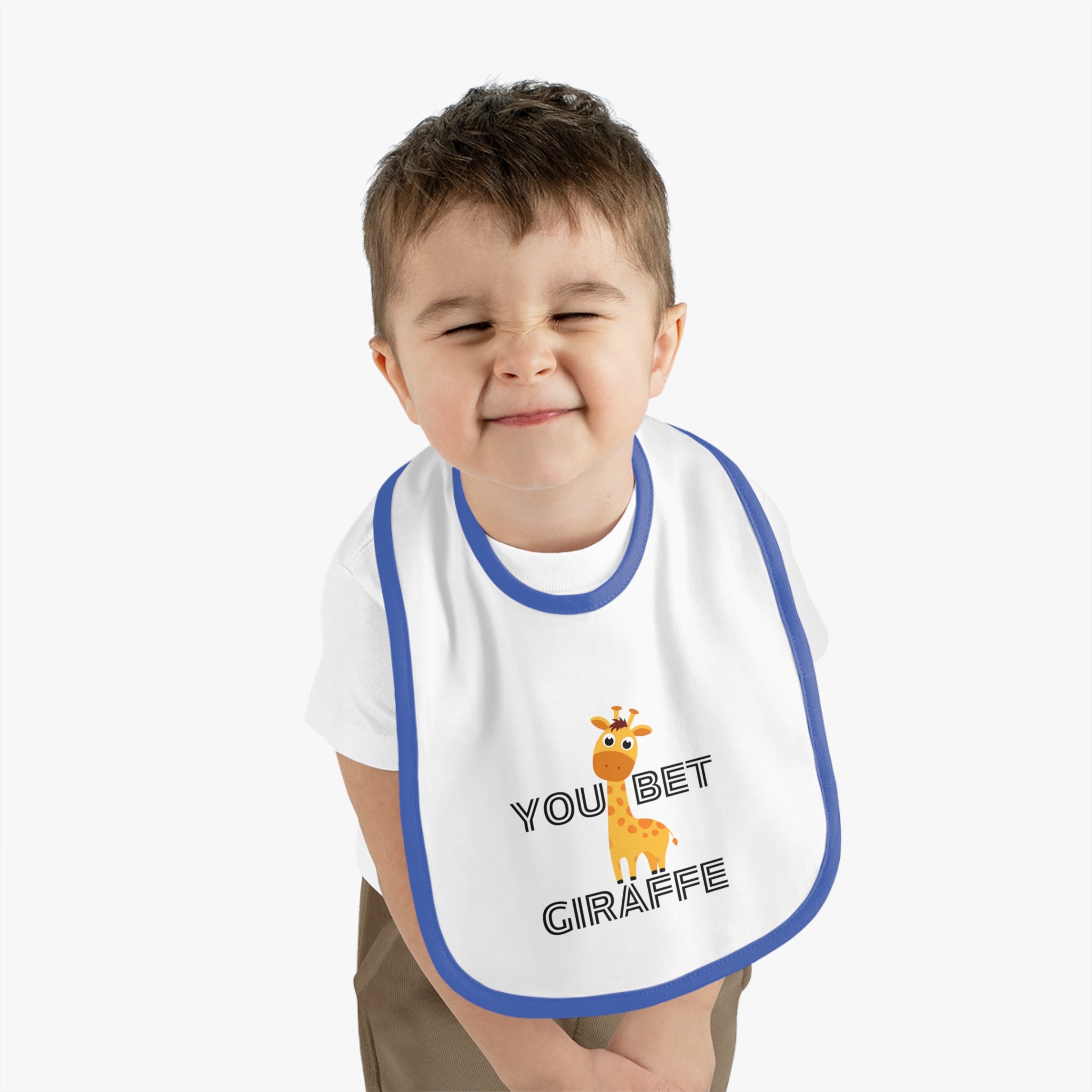 You be giraffe - Baby Contrast Trim Jersey Bib