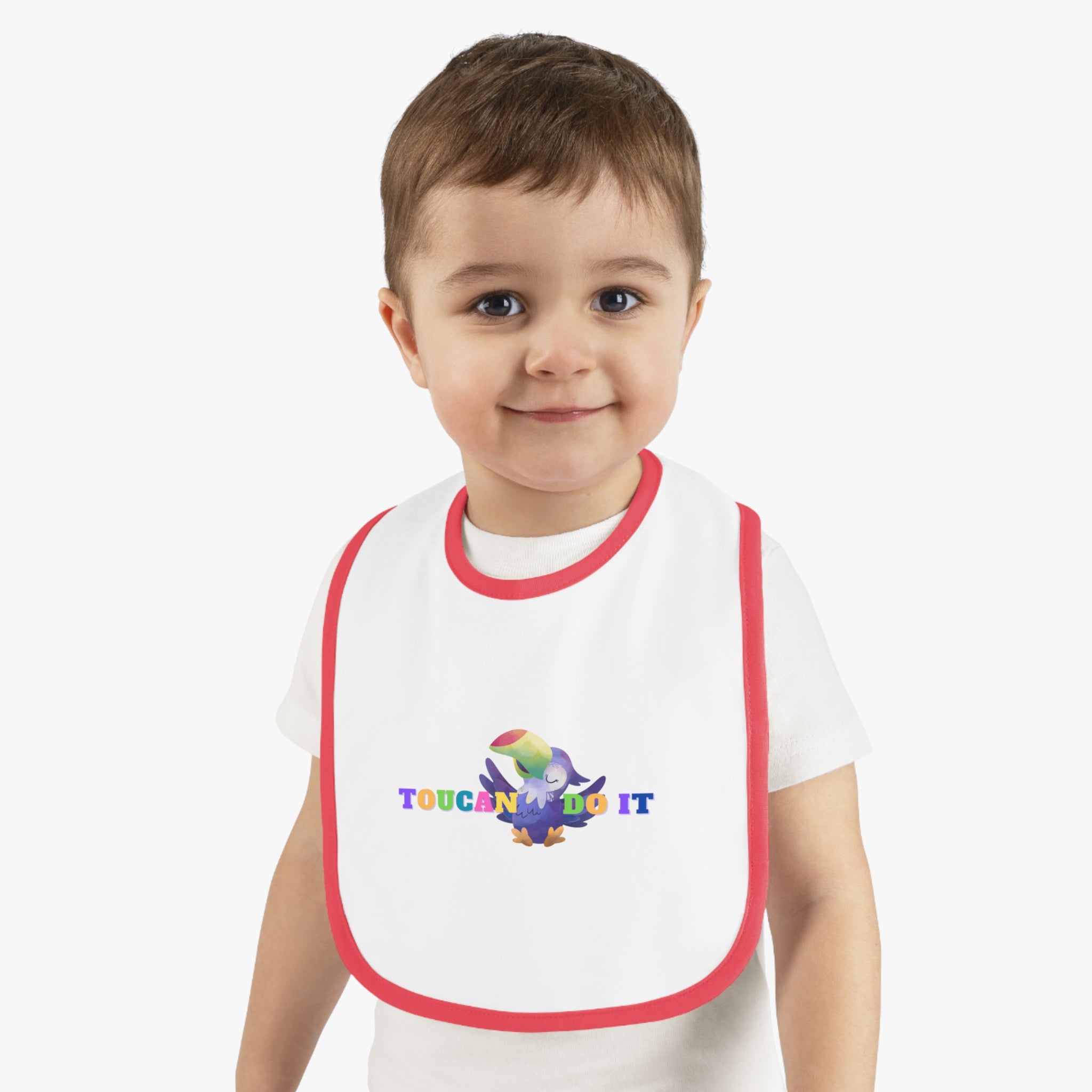 Toucan do it - Baby Contrast Trim Jersey Bib