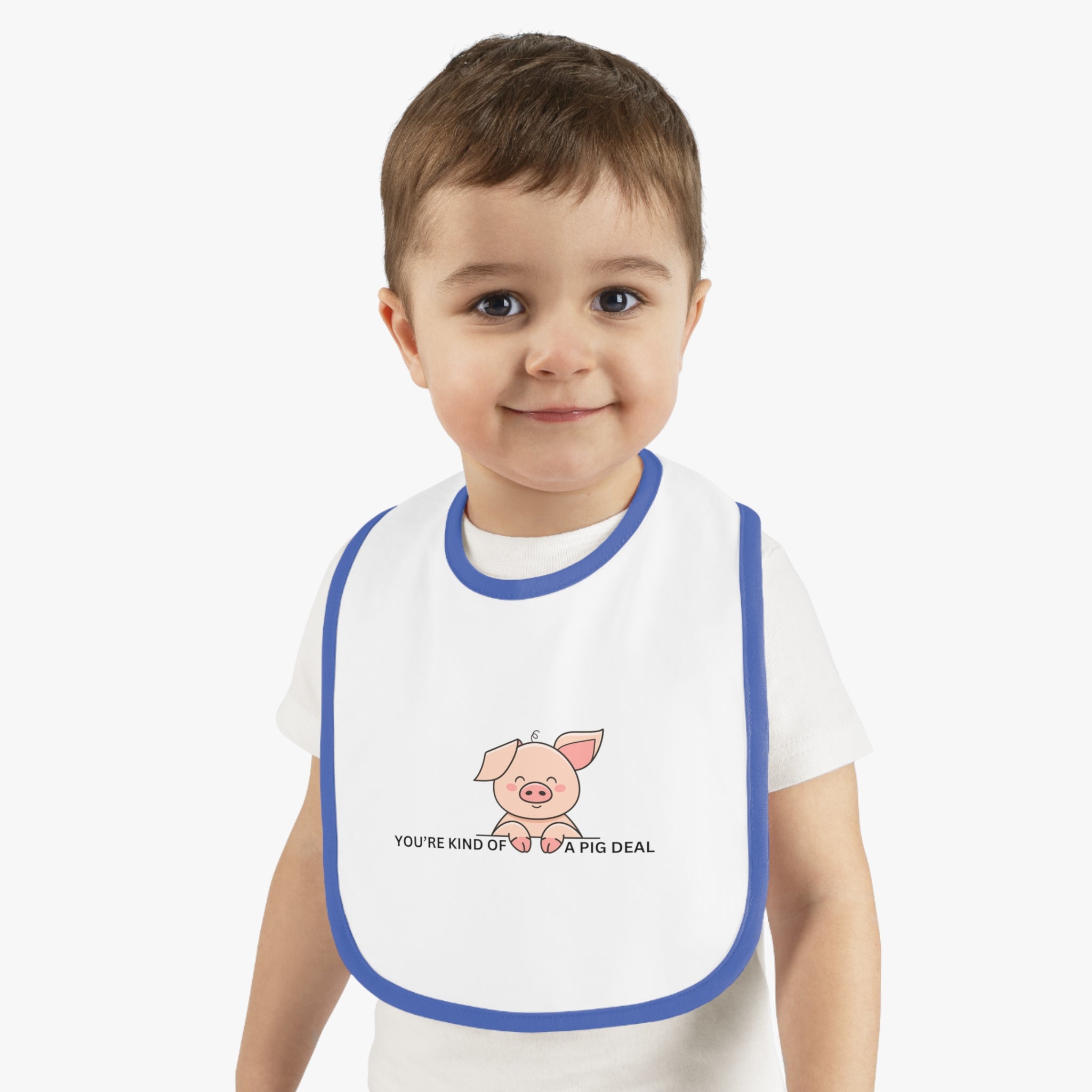 Kind of a pig deal - Baby Contrast Trim Jersey Bib