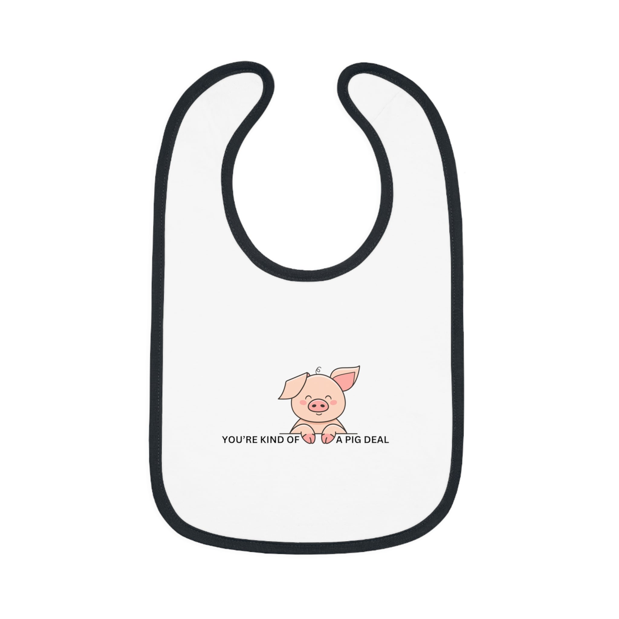 Kind of a pig deal - Baby Contrast Trim Jersey Bib