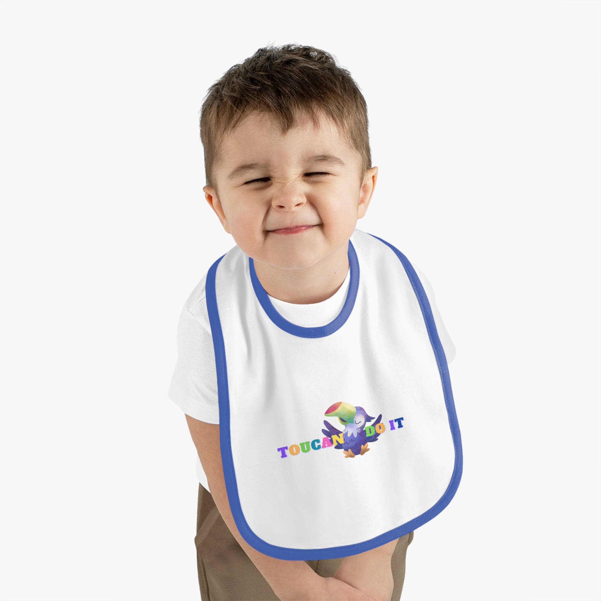 Toucan do it - Baby Contrast Trim Jersey Bib