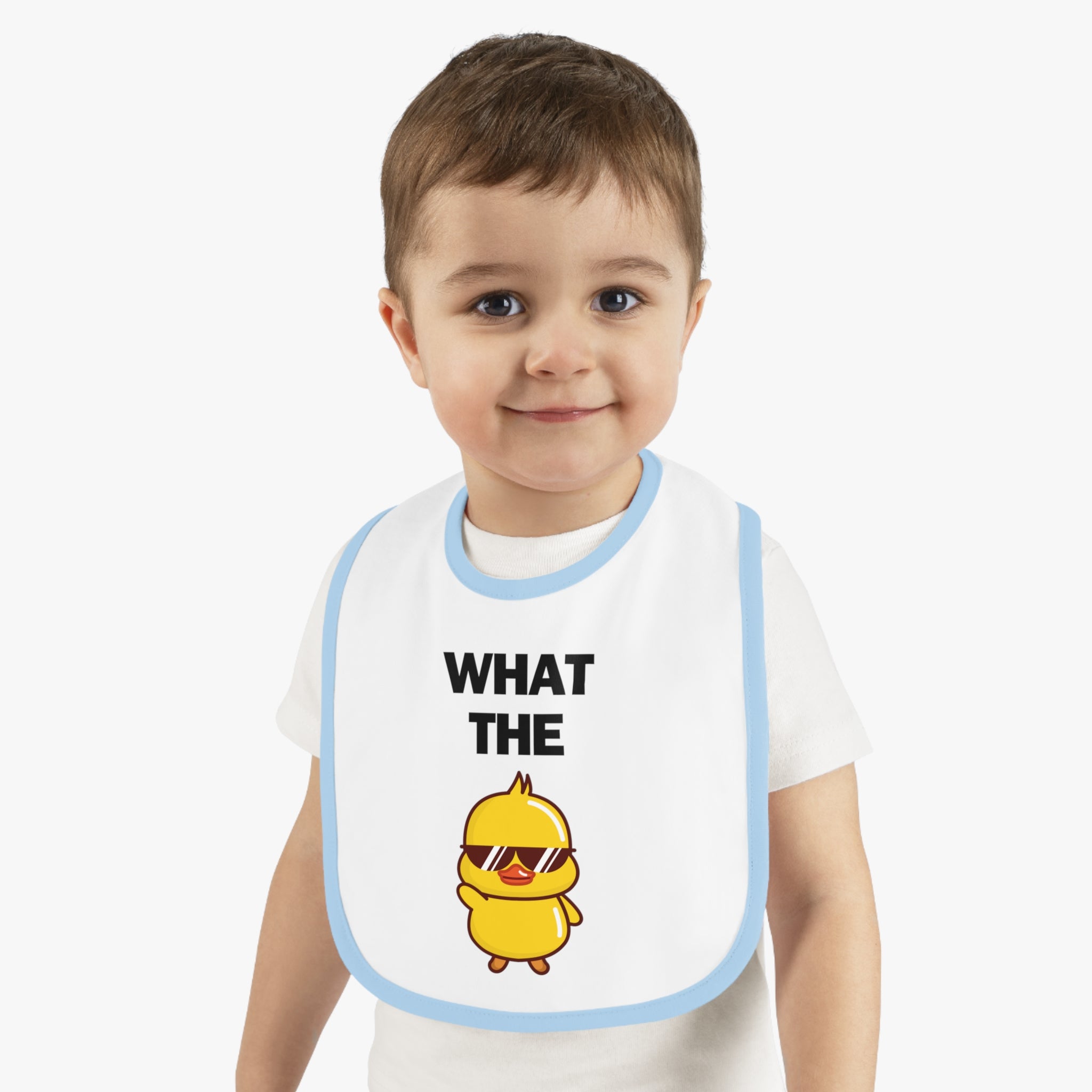 What The Duck - Baby Contrast Trim Jersey Bib