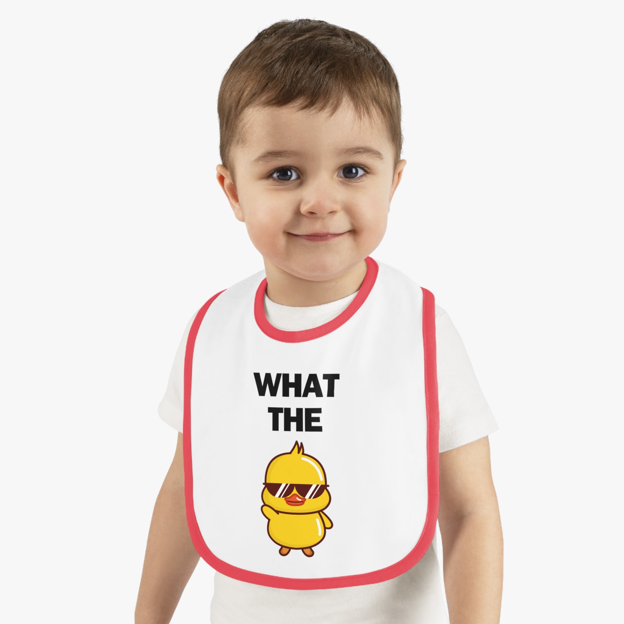 What The Duck - Baby Contrast Trim Jersey Bib