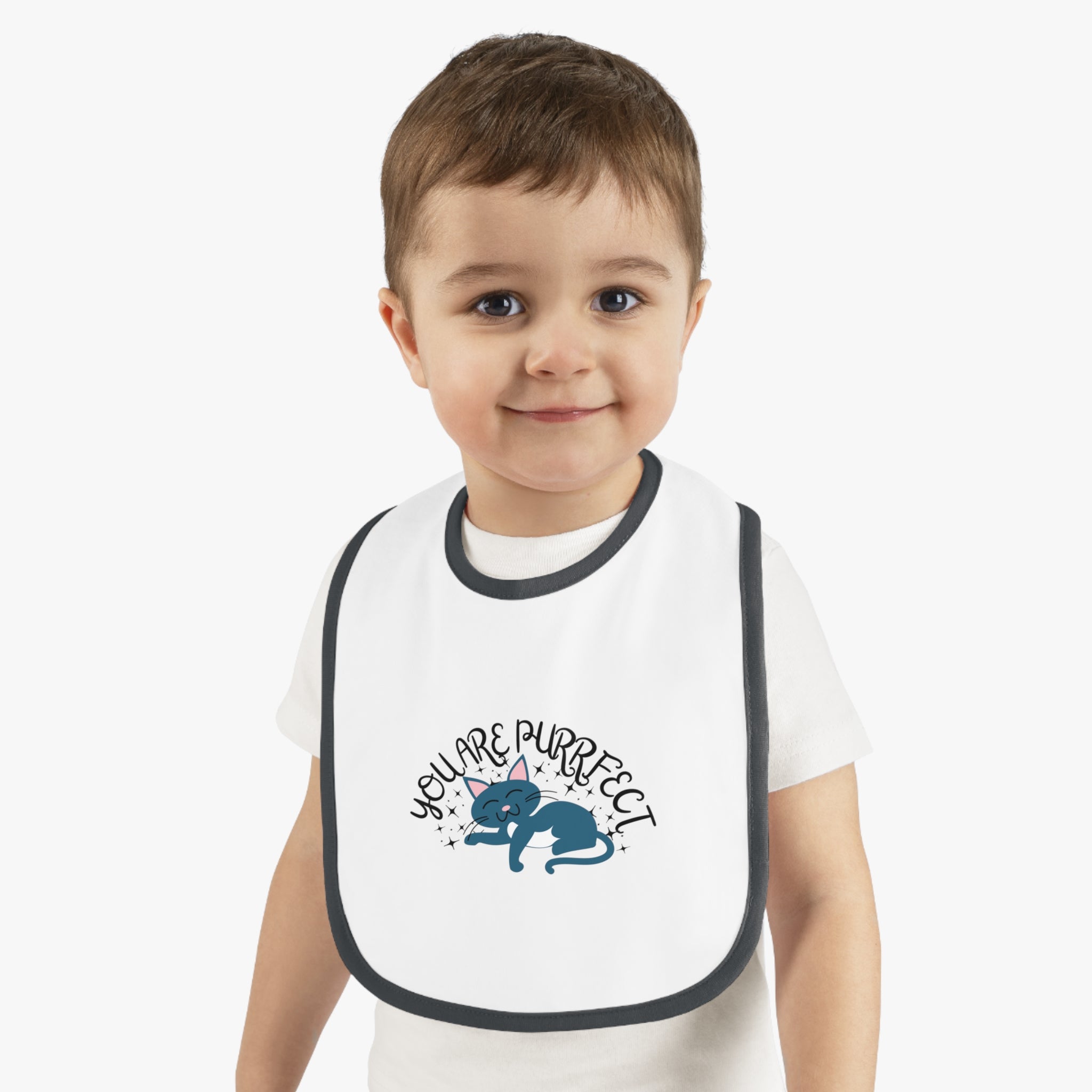 You are purrfect - Baby Contrast Trim Jersey Bib