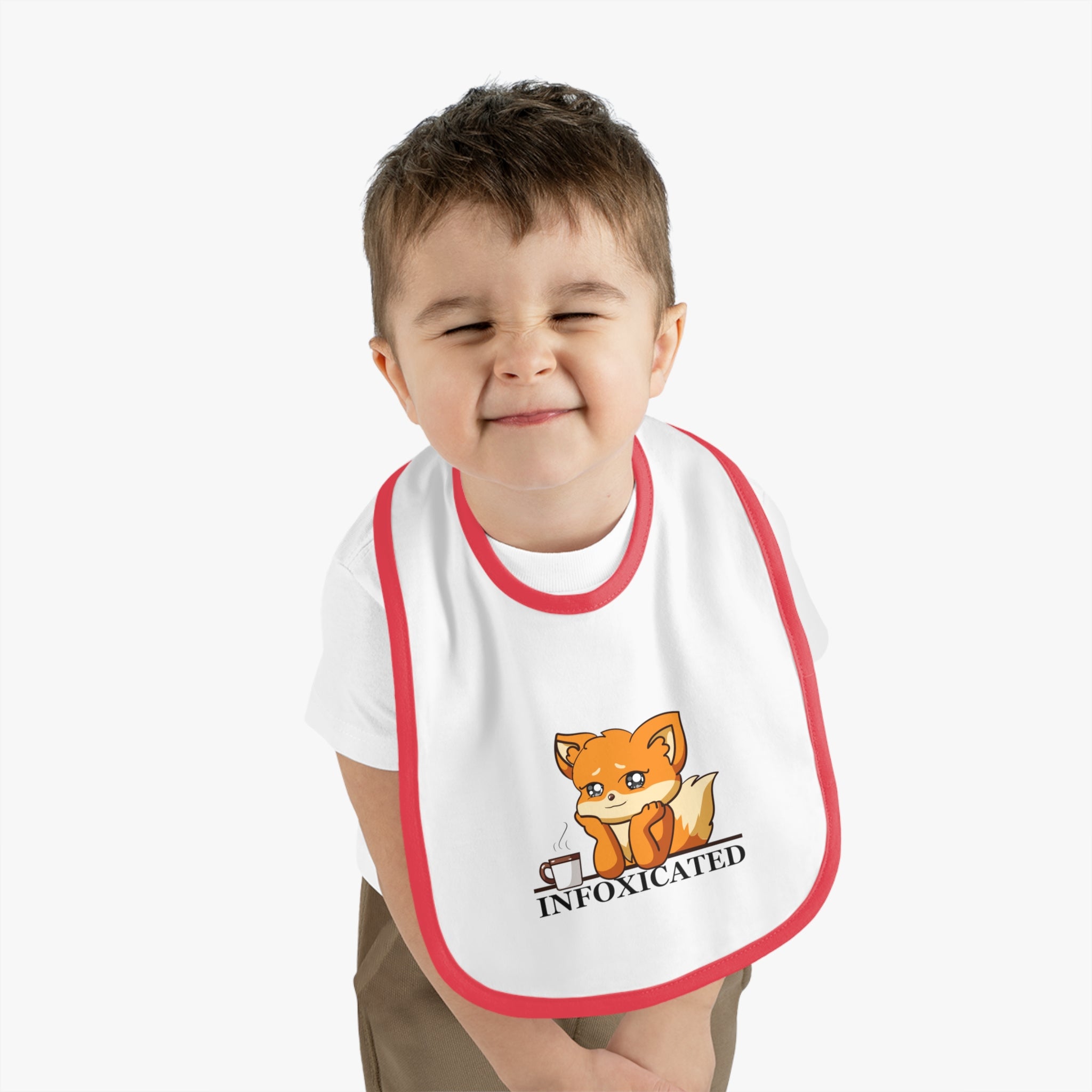 Infoxicated - Baby Contrast Trim Jersey Bib