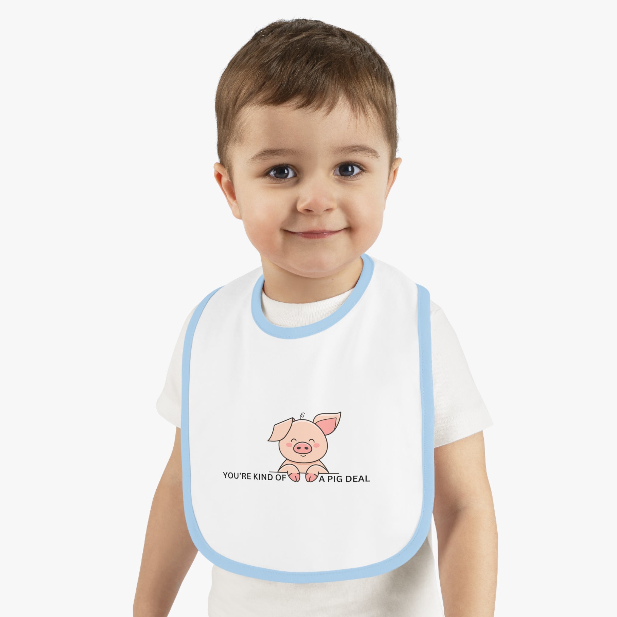 Kind of a pig deal - Baby Contrast Trim Jersey Bib