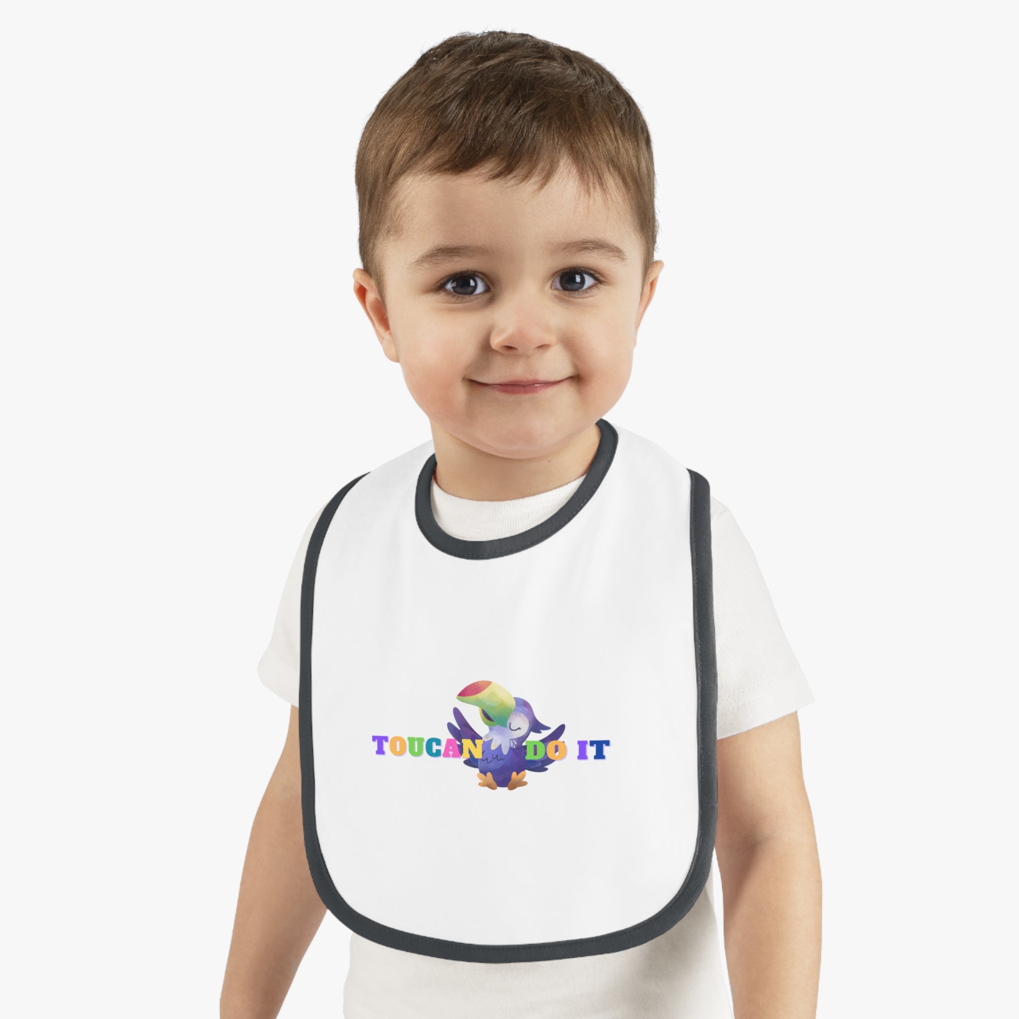 Toucan do it - Baby Contrast Trim Jersey Bib