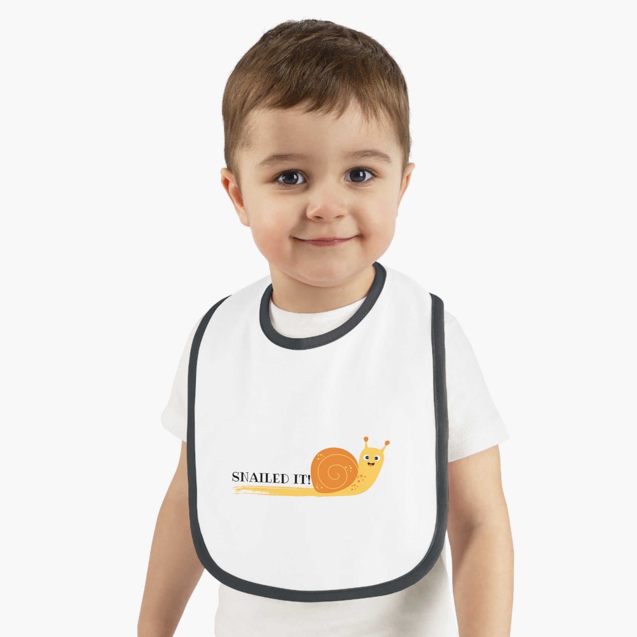 Snailed it - Baby Contrast Trim Jersey Bib