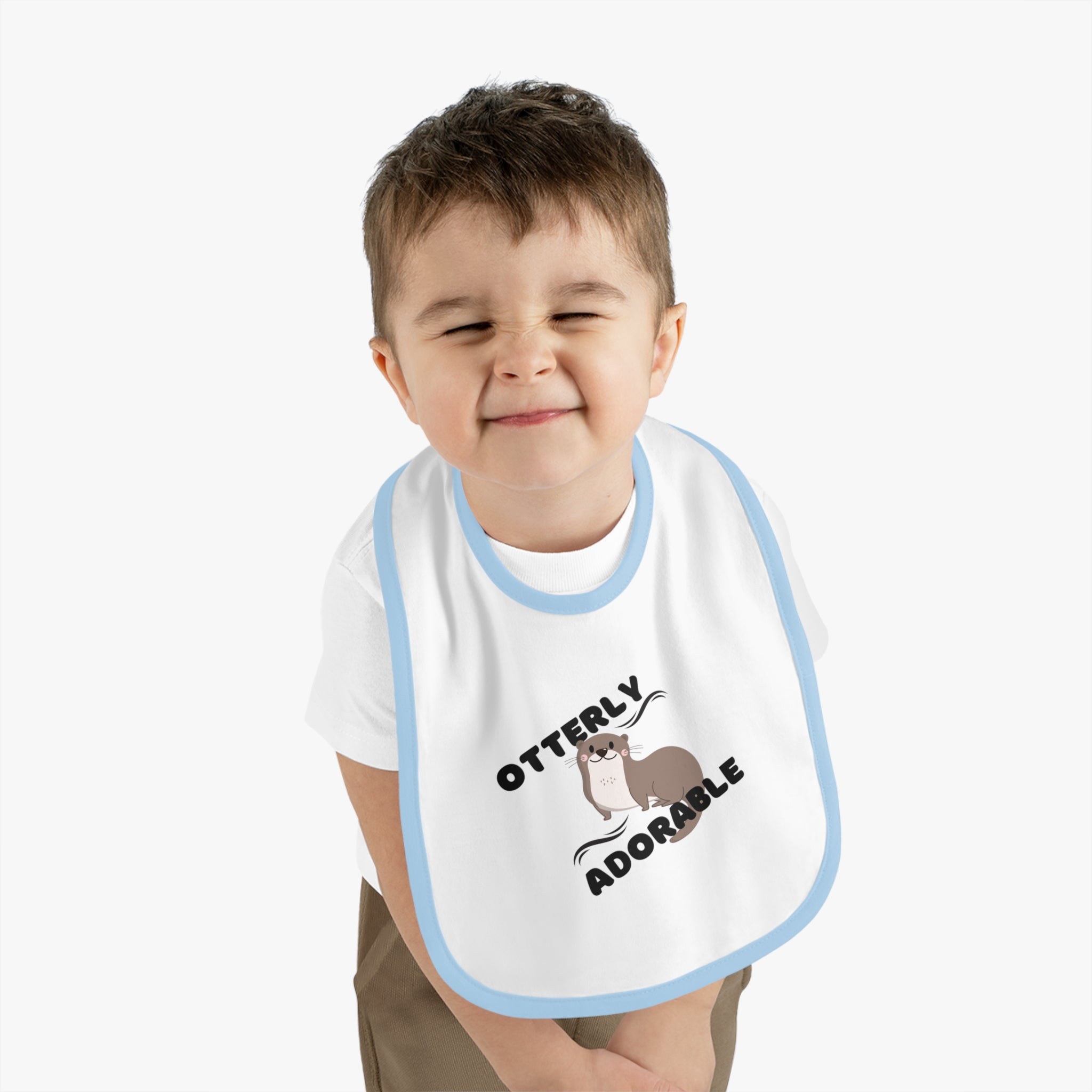 Otterly Adorable - Baby Contrast Trim Jersey Bib