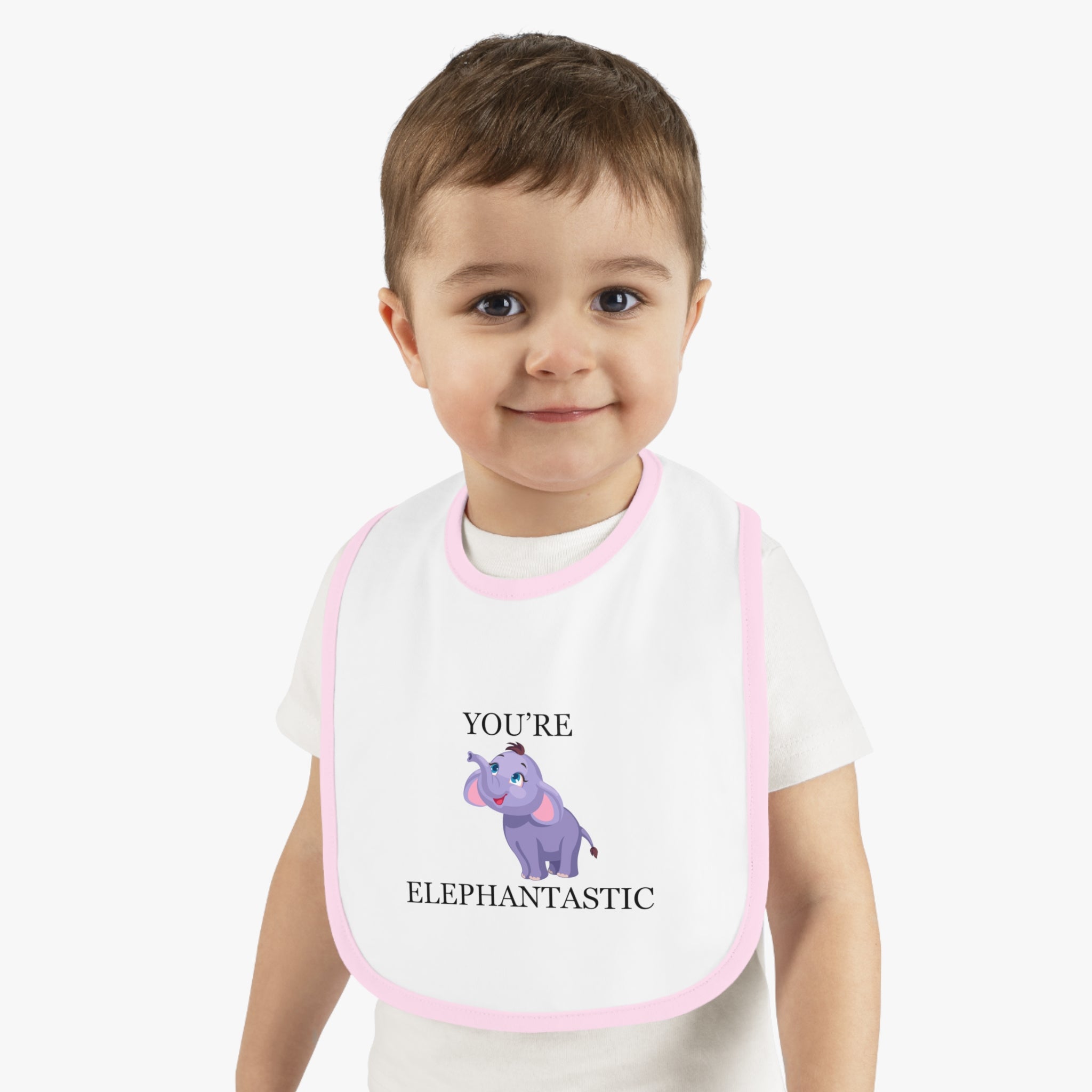 You're Elephantastic - Baby Contrast Trim Jersey Bib