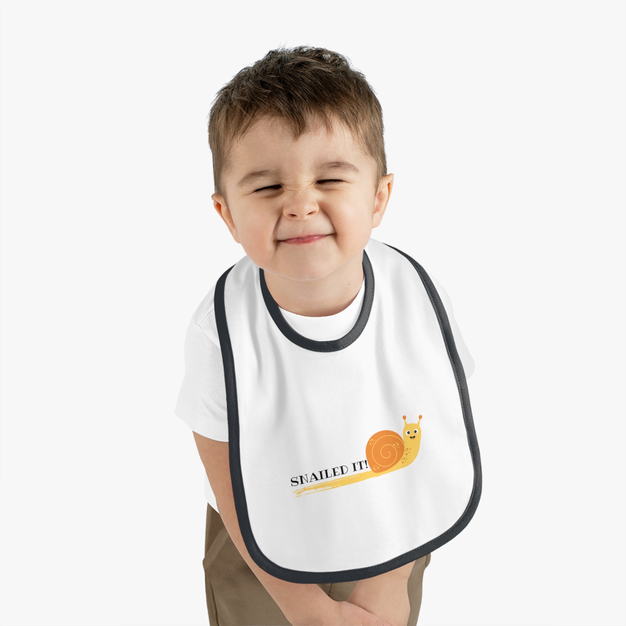 Snailed it - Baby Contrast Trim Jersey Bib