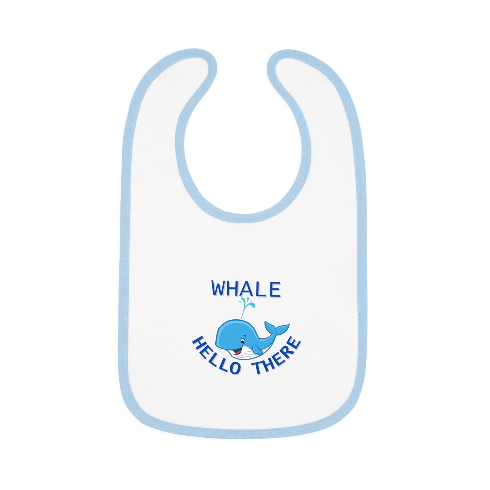Whale hello there - Baby Contrast Trim Jersey Bib