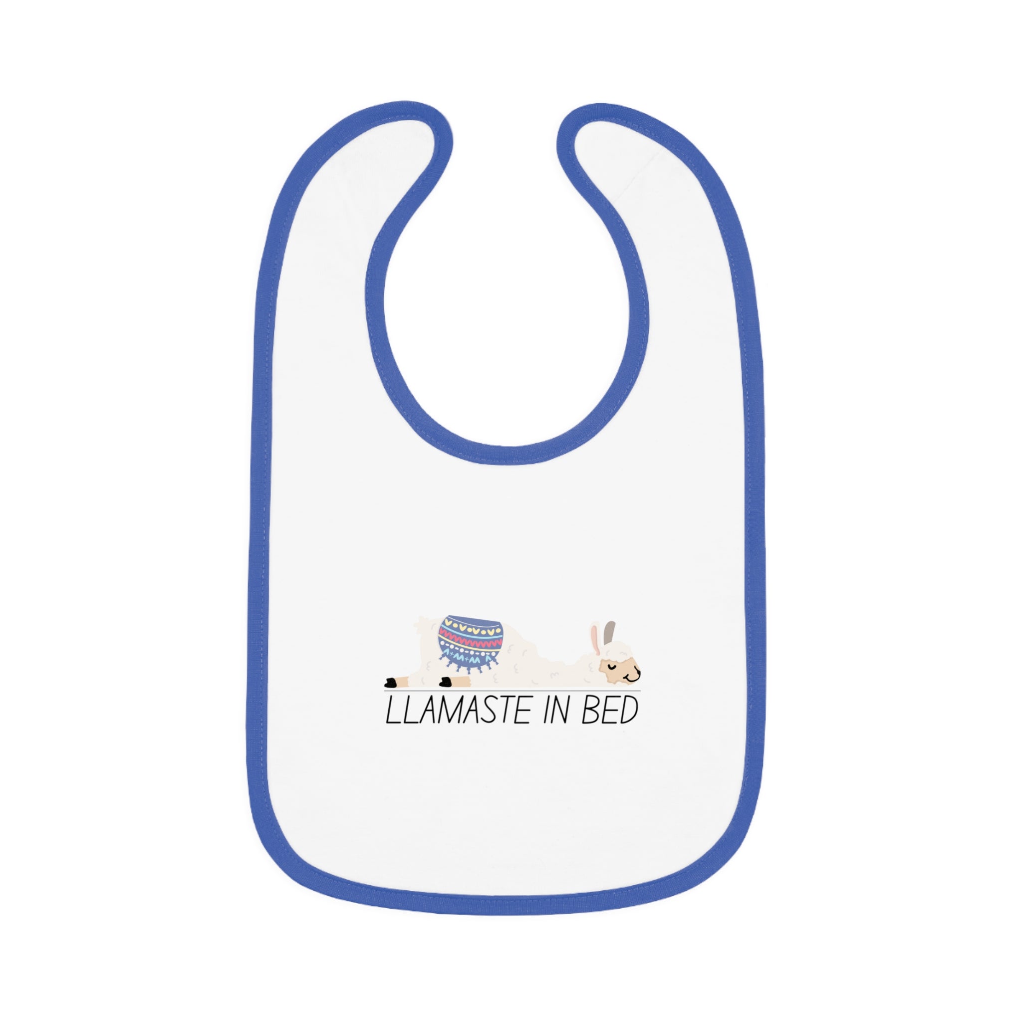Llamastay in bed - Baby Contrast Trim Jersey Bib