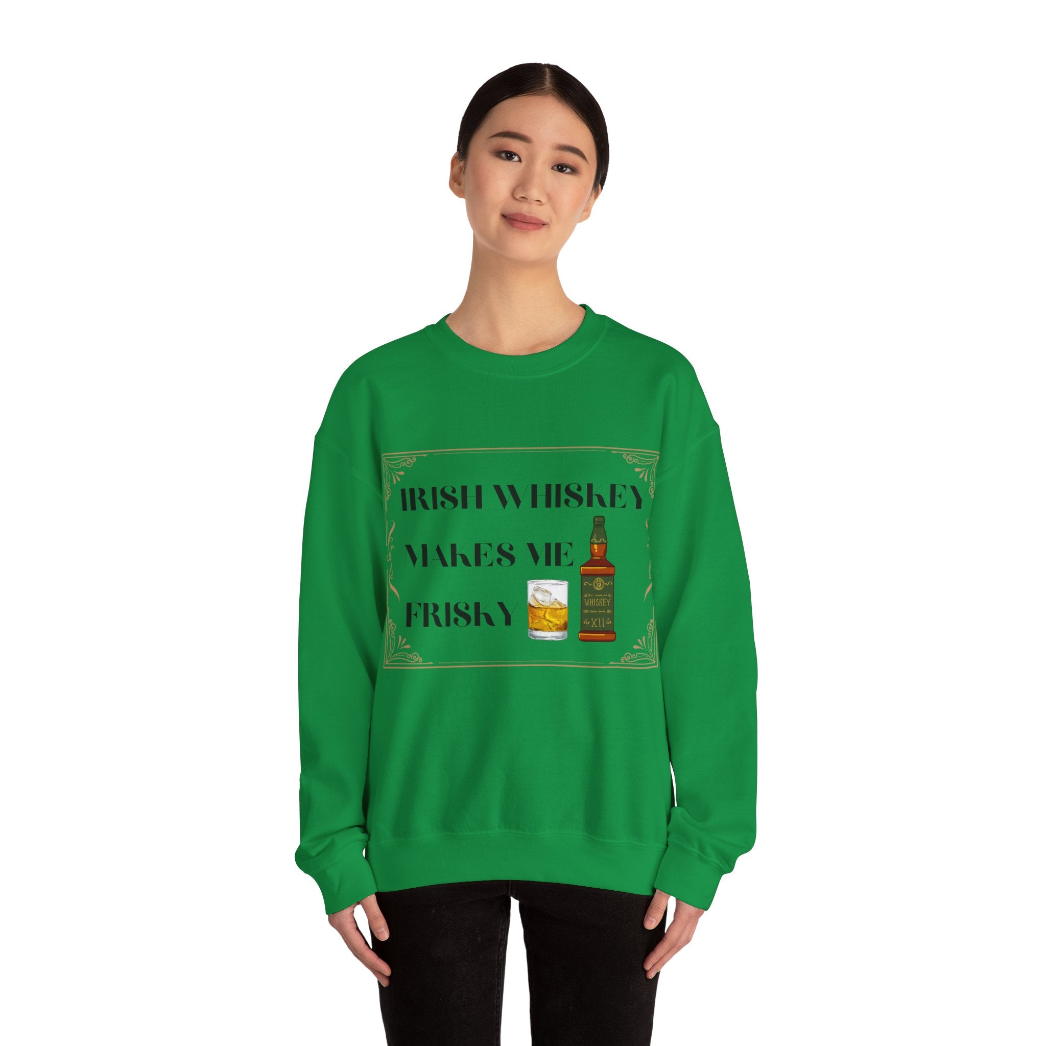 Irish Whisky Makes Me Frisky - Unisex Heavy Blend™ Crewneck Sweatshirt