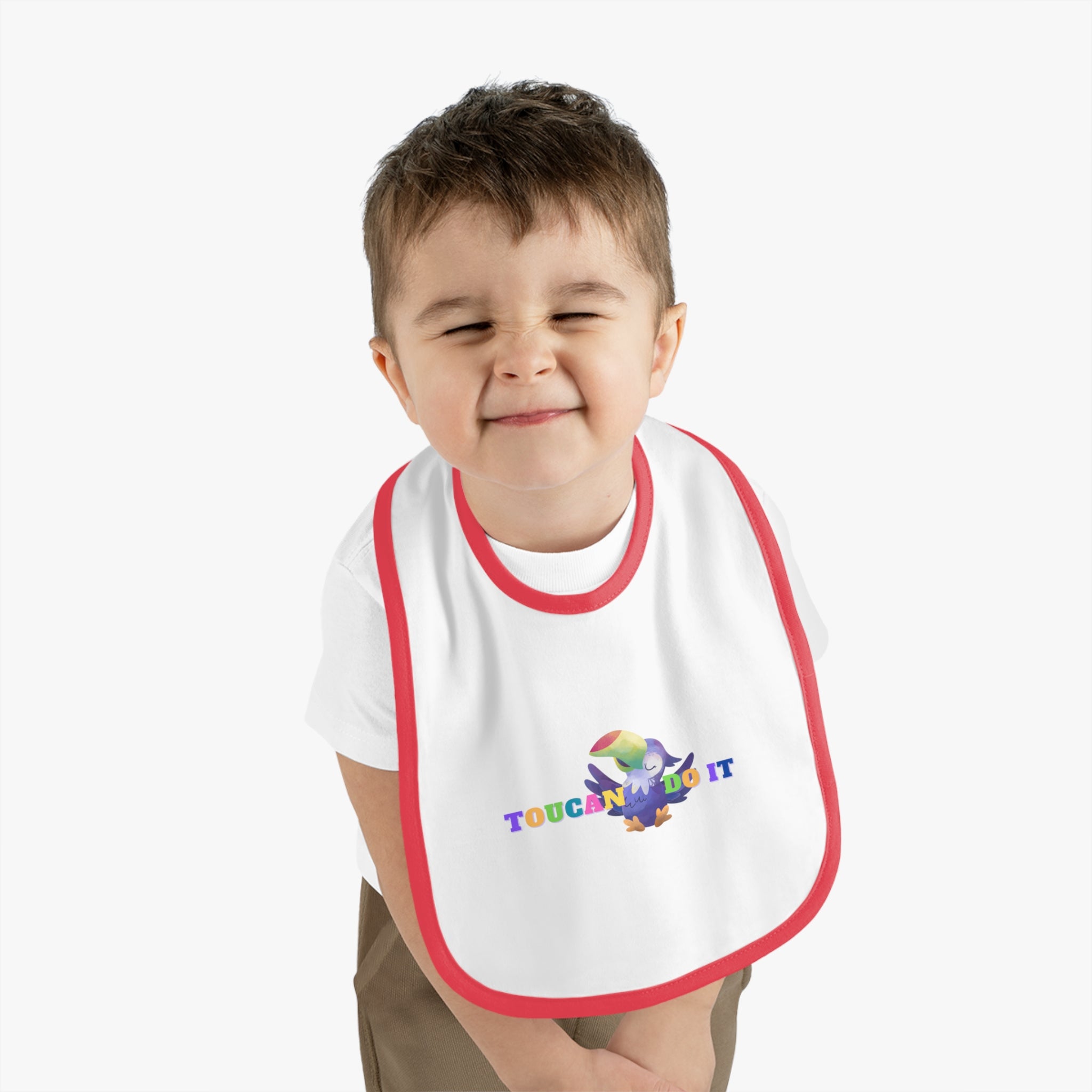 Toucan do it - Baby Contrast Trim Jersey Bib