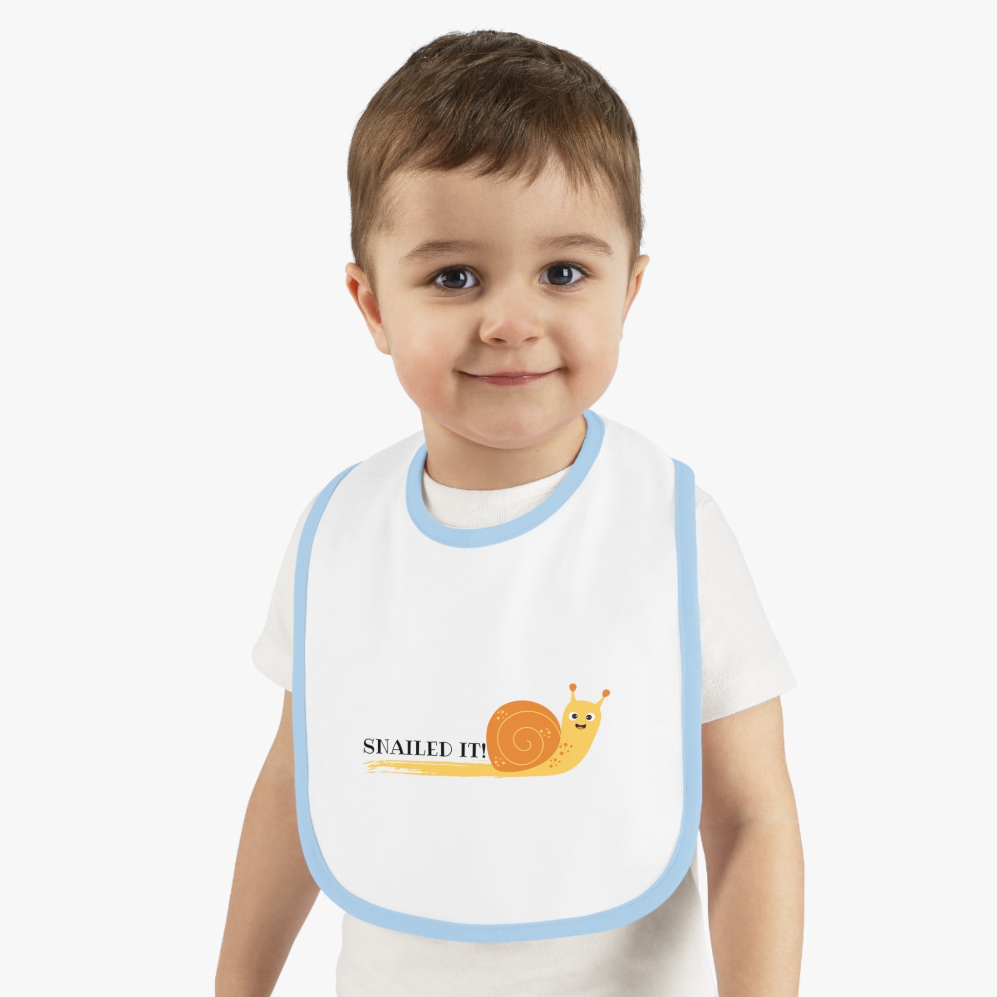 Snailed it - Baby Contrast Trim Jersey Bib