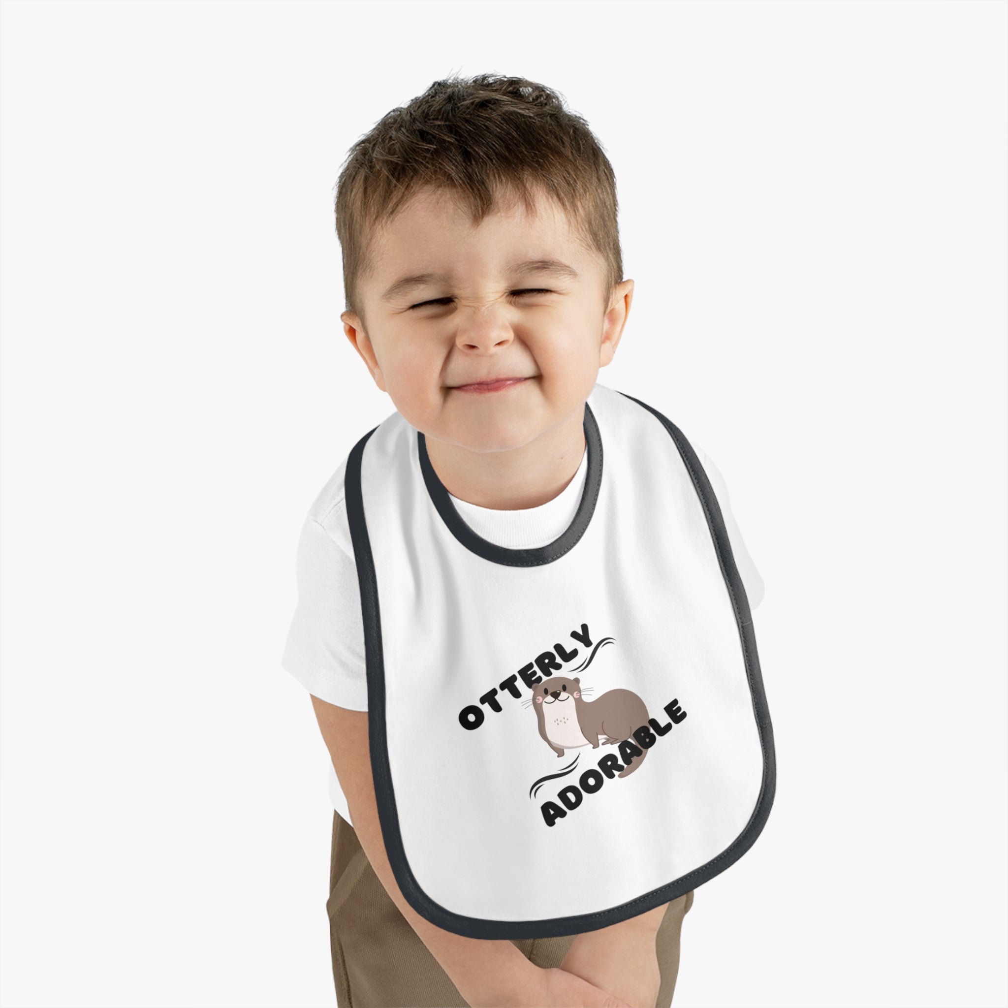 Otterly Adorable - Baby Contrast Trim Jersey Bib