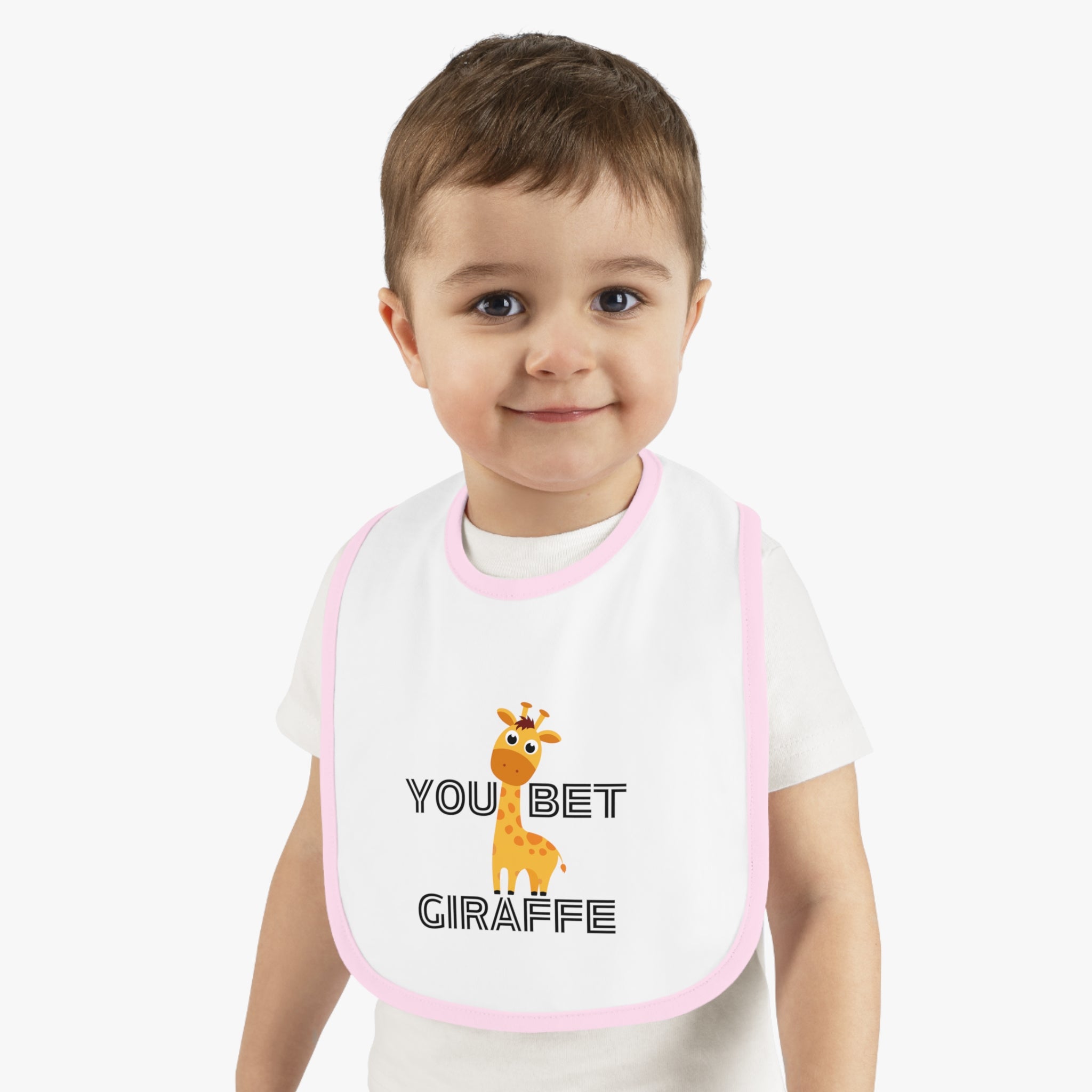 You be giraffe - Baby Contrast Trim Jersey Bib