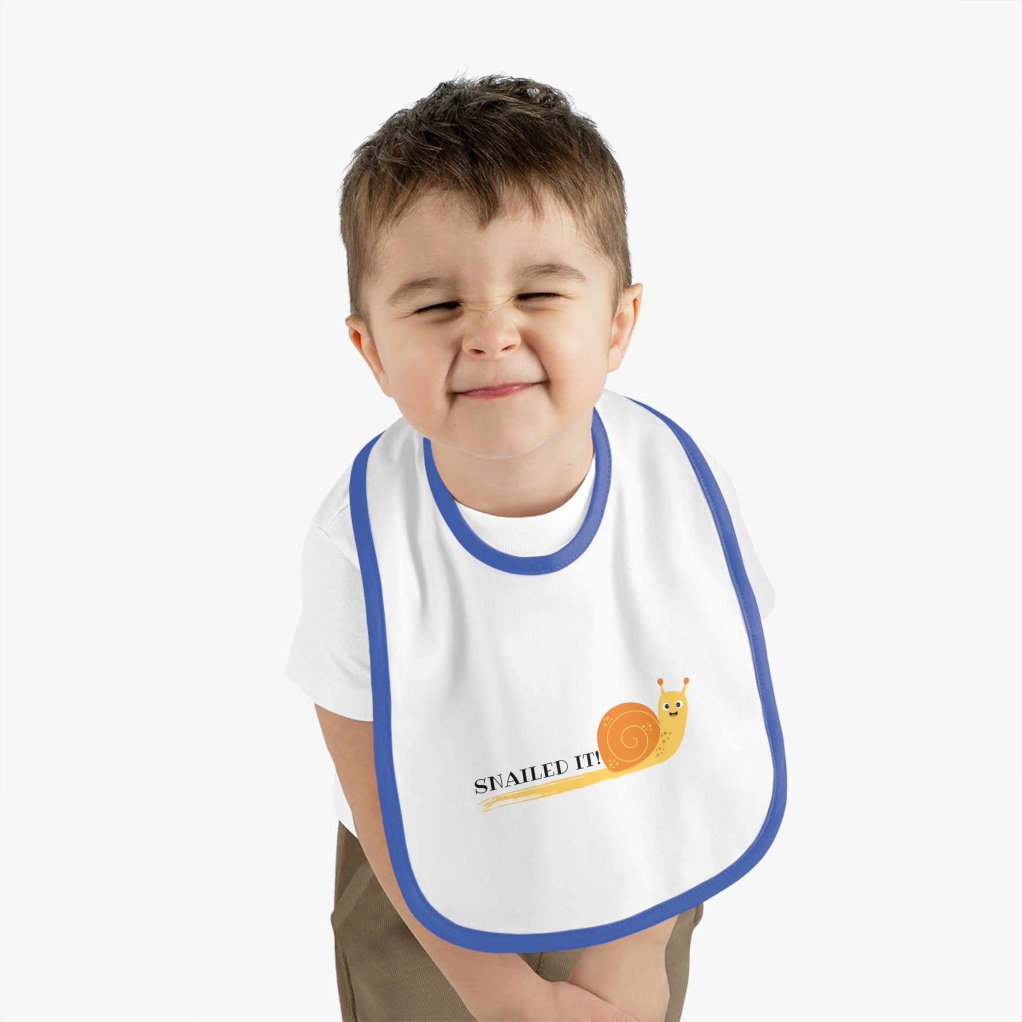 Snailed it - Baby Contrast Trim Jersey Bib