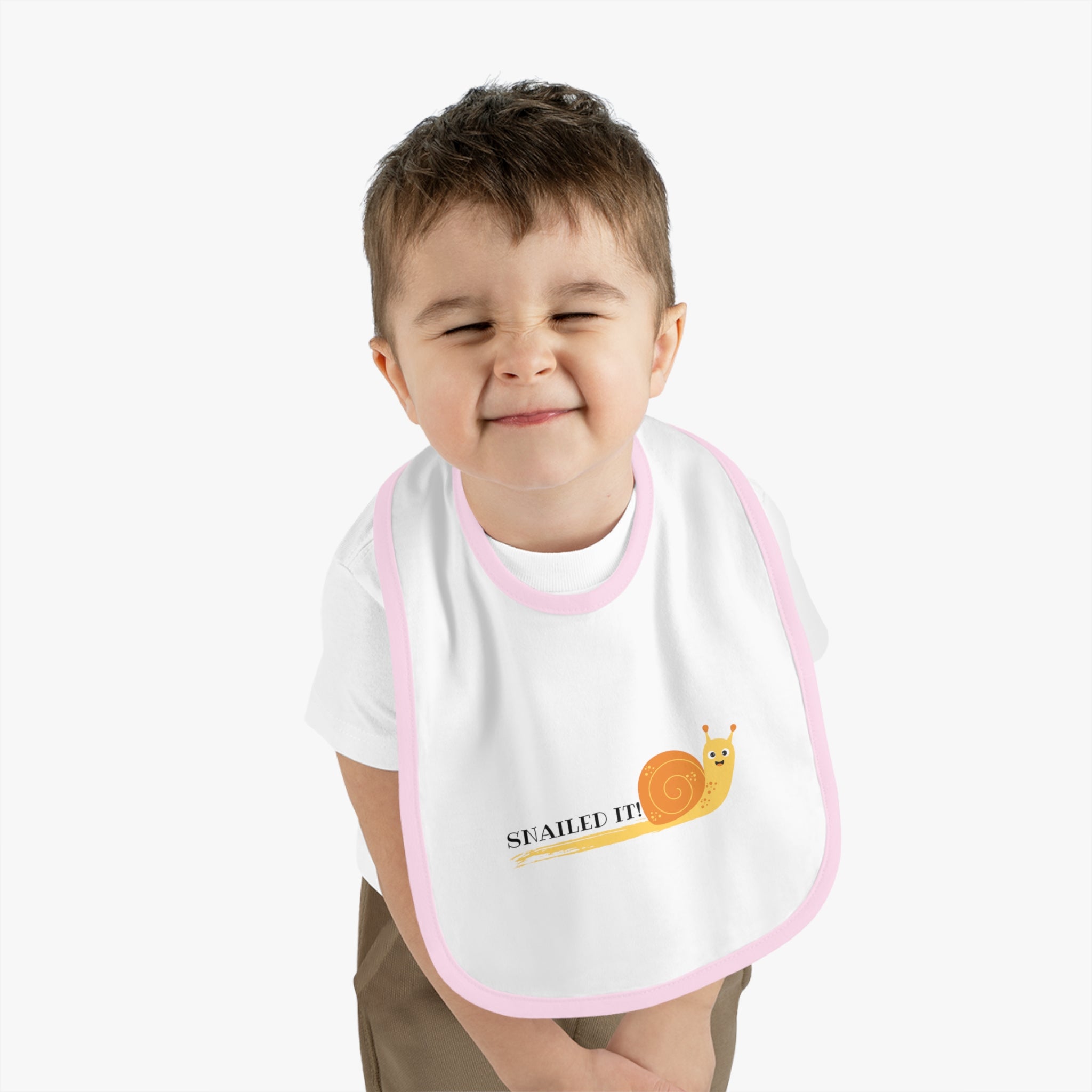 Snailed it - Baby Contrast Trim Jersey Bib