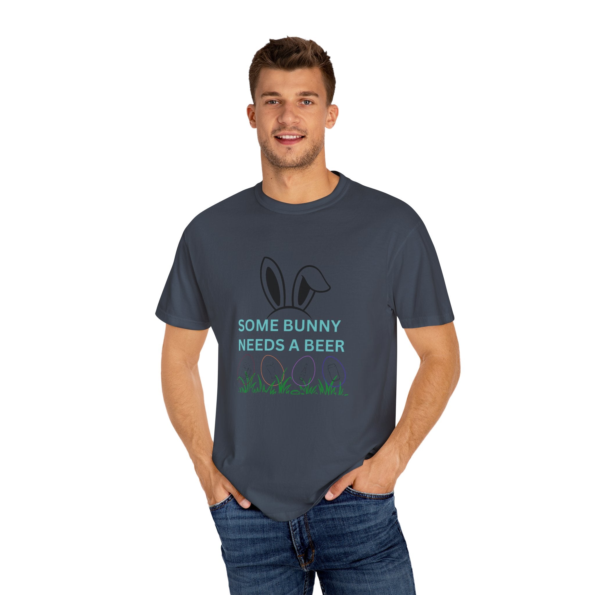 Some Bunny Needs A Beer - Unisex Garment-Dyed T-shirt